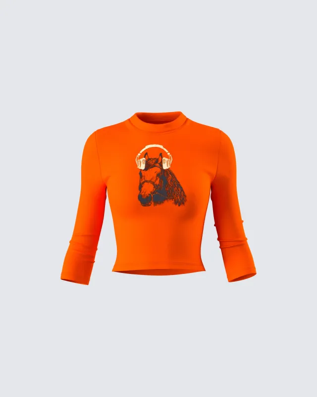 Hadleigh Orange Graphic Tee sold by Finesse