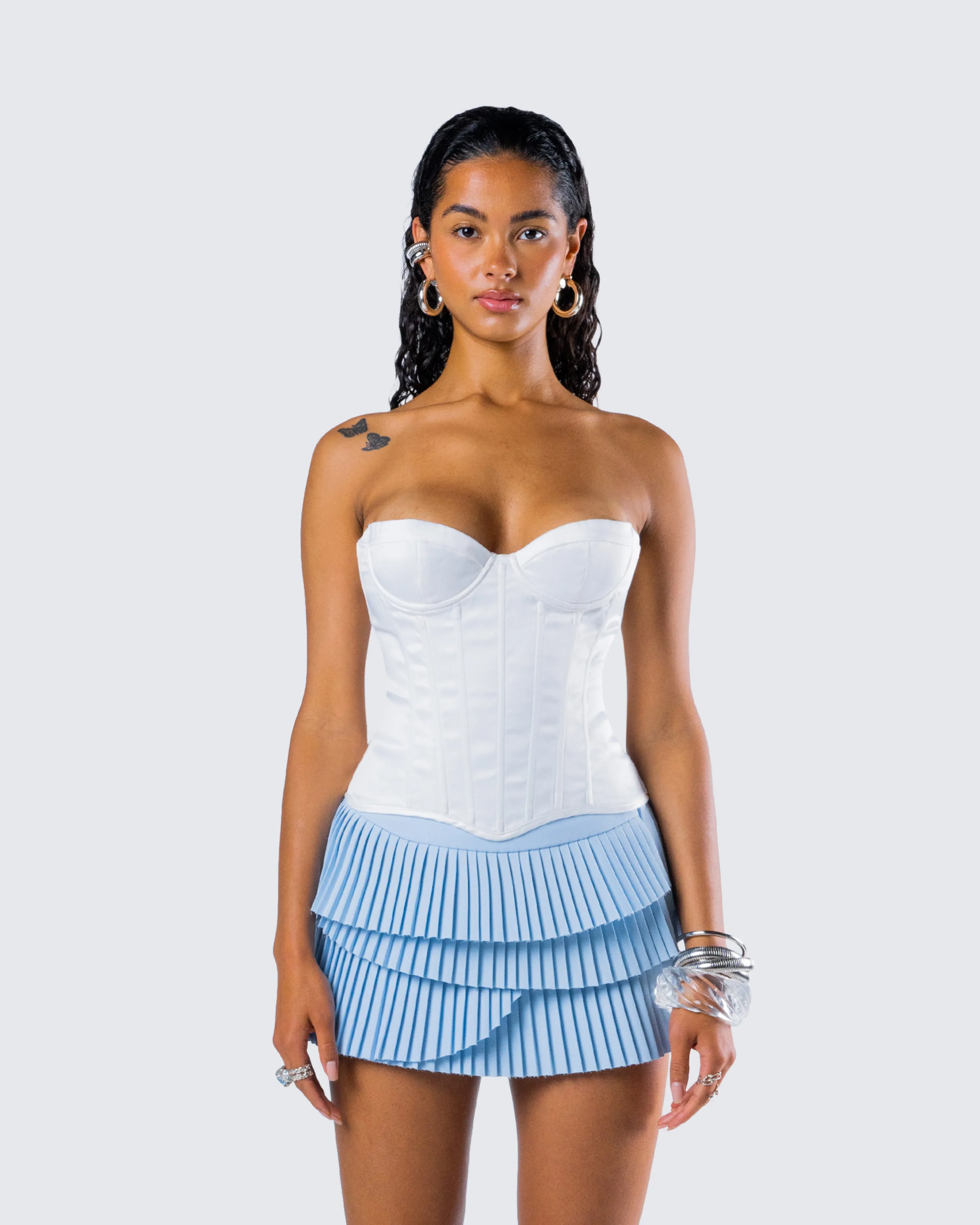 Dory White Satin Corset Top sold by Finesse product image thumbnail 4
