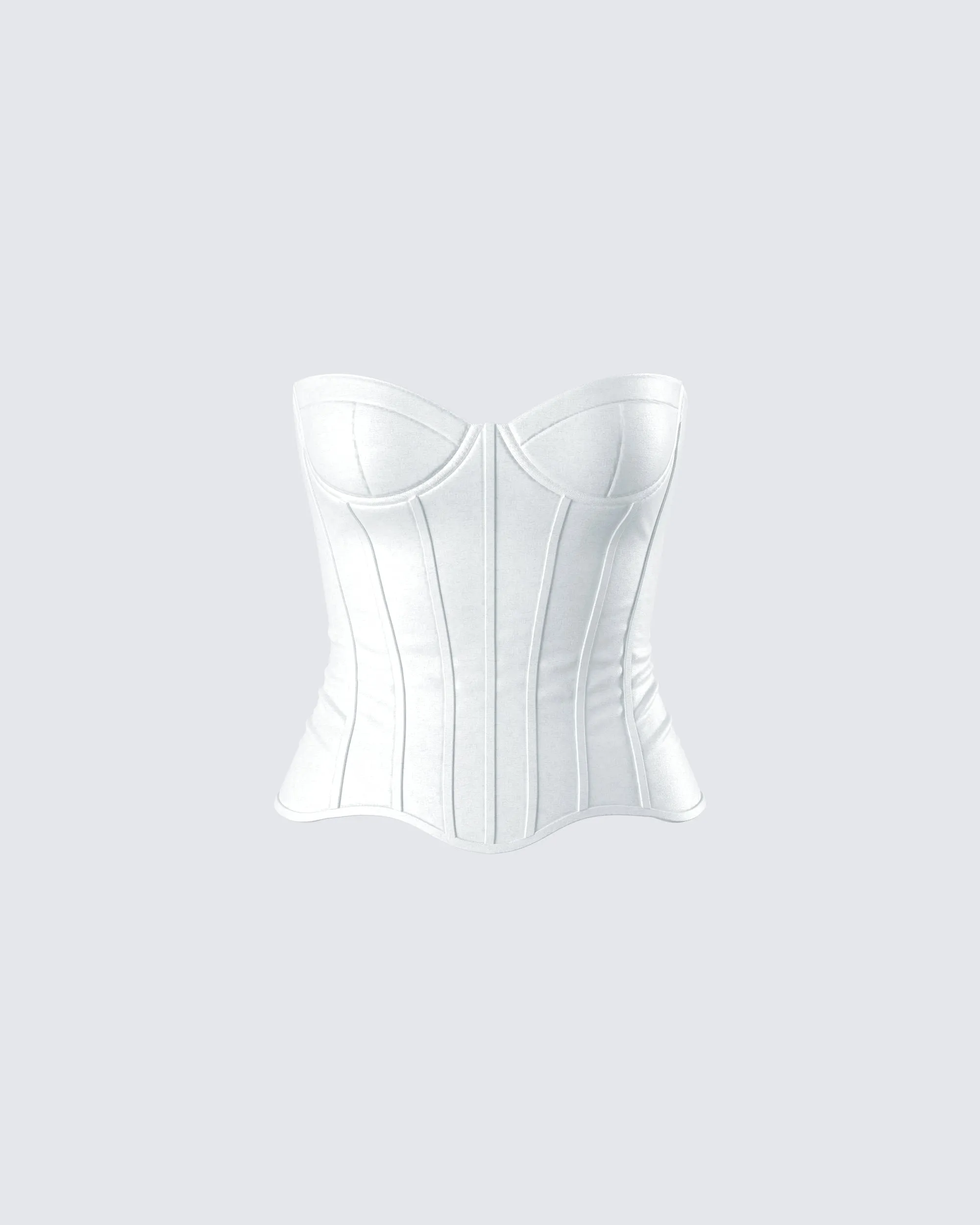 Dory White Satin Corset Top sold by Finesse
