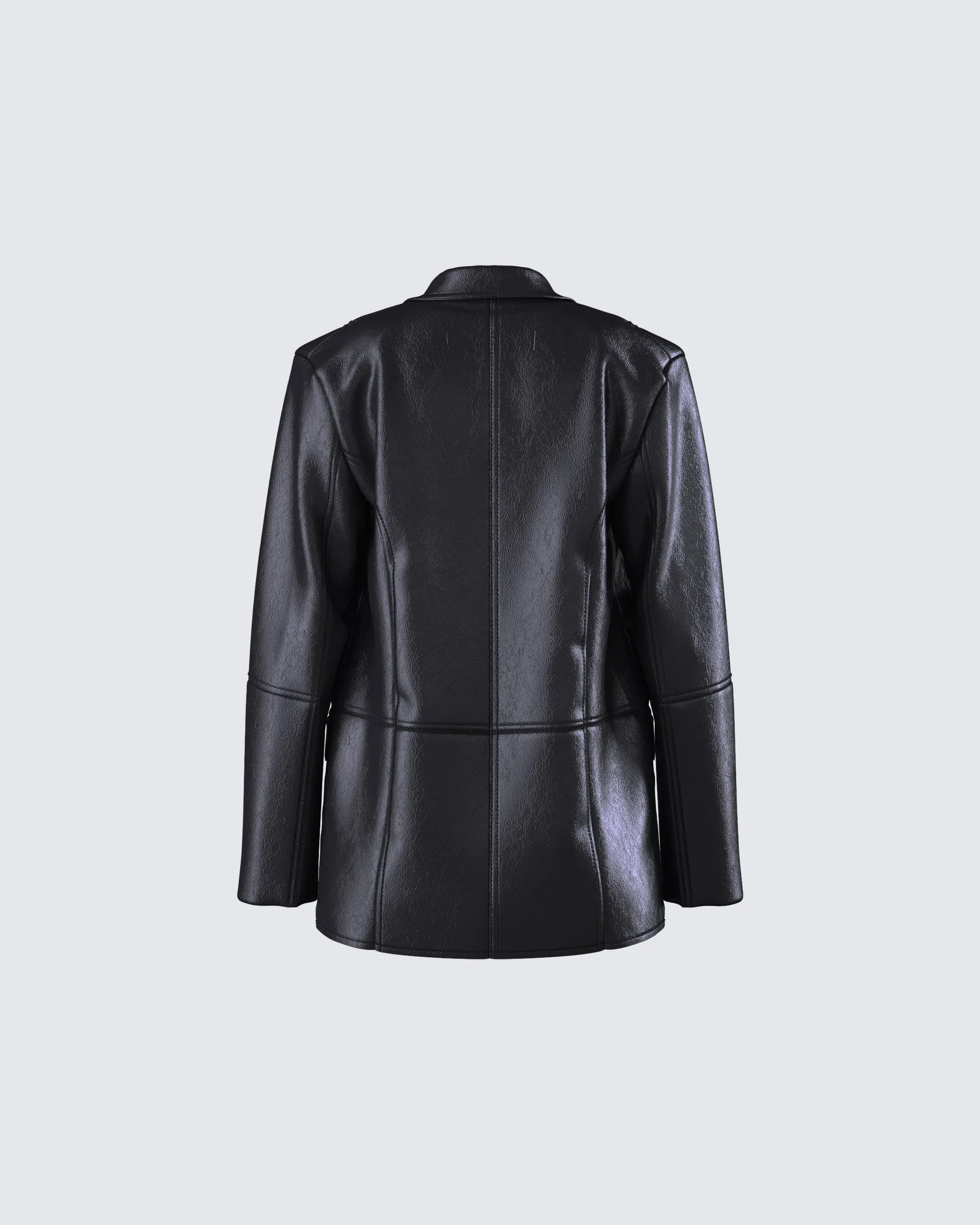 Nika Black Vegan Leather Blazer sold by Finesse product image thumbnail 3