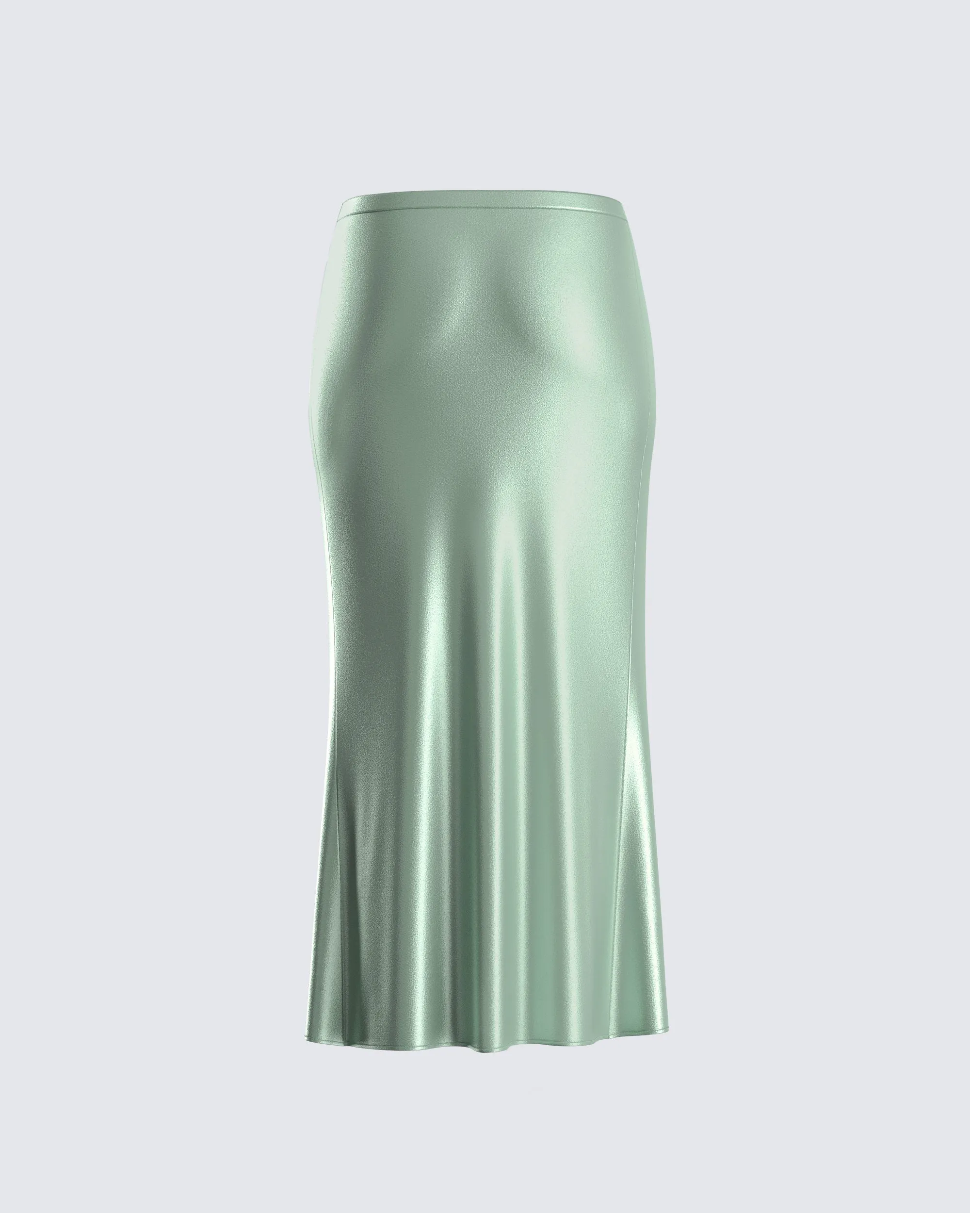Shae Green Satin Midi Skirt sold by Finesse product image thumbnail 3