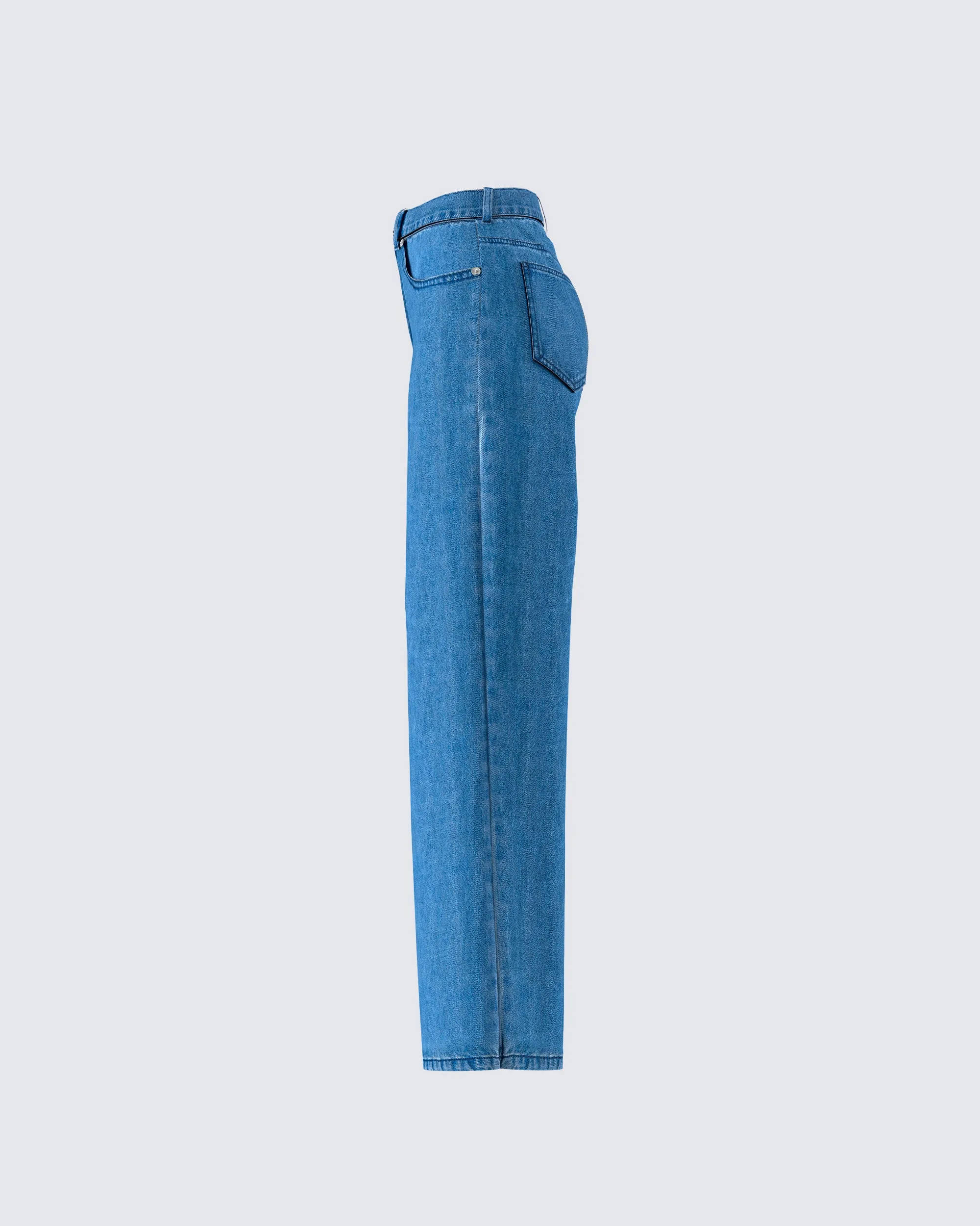 Sara Blue Denim Wide Leg Jean sold by Finesse product image thumbnail 2
