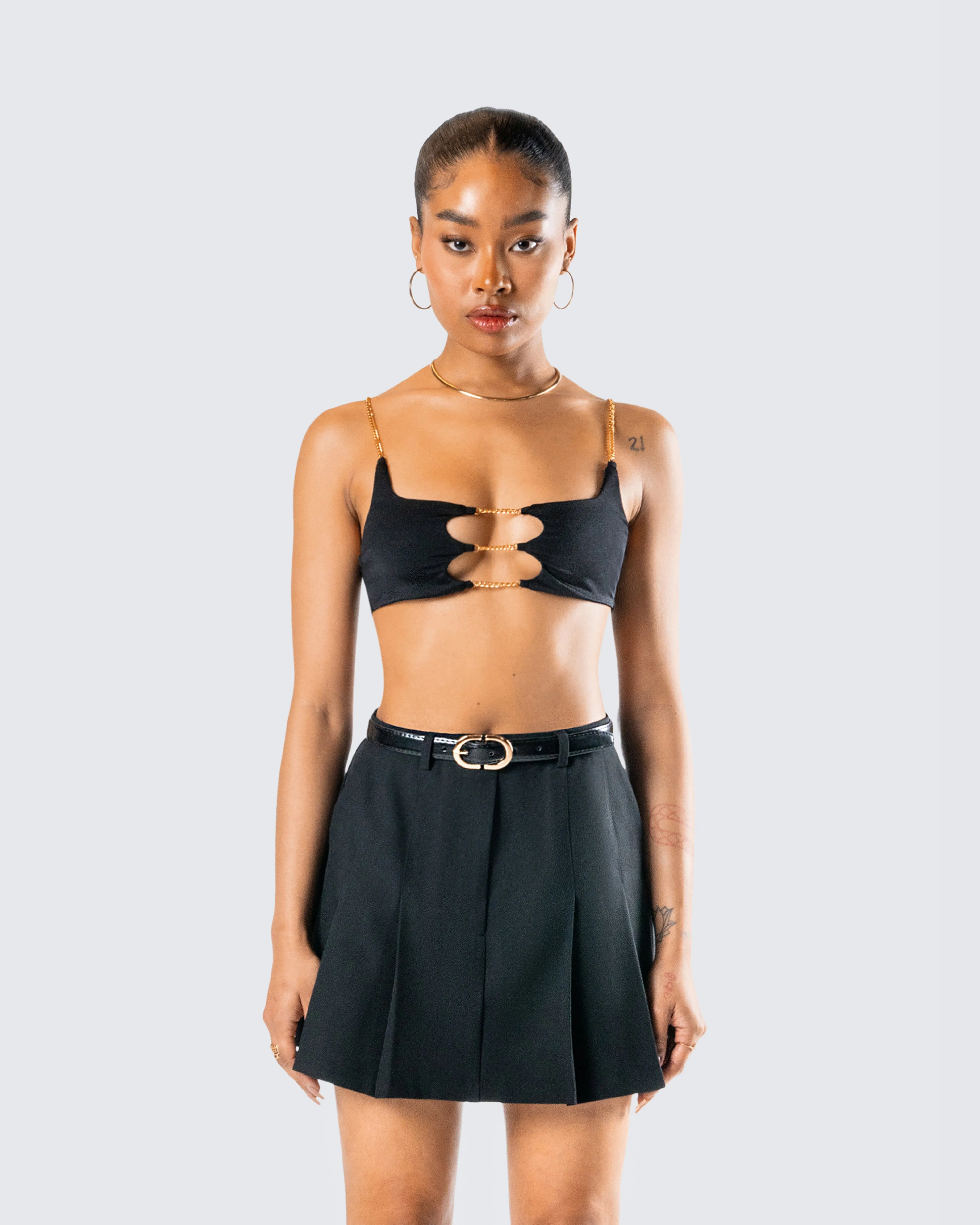 Amari Black Chain Cropped Top sold by Finesse product image thumbnail 4
