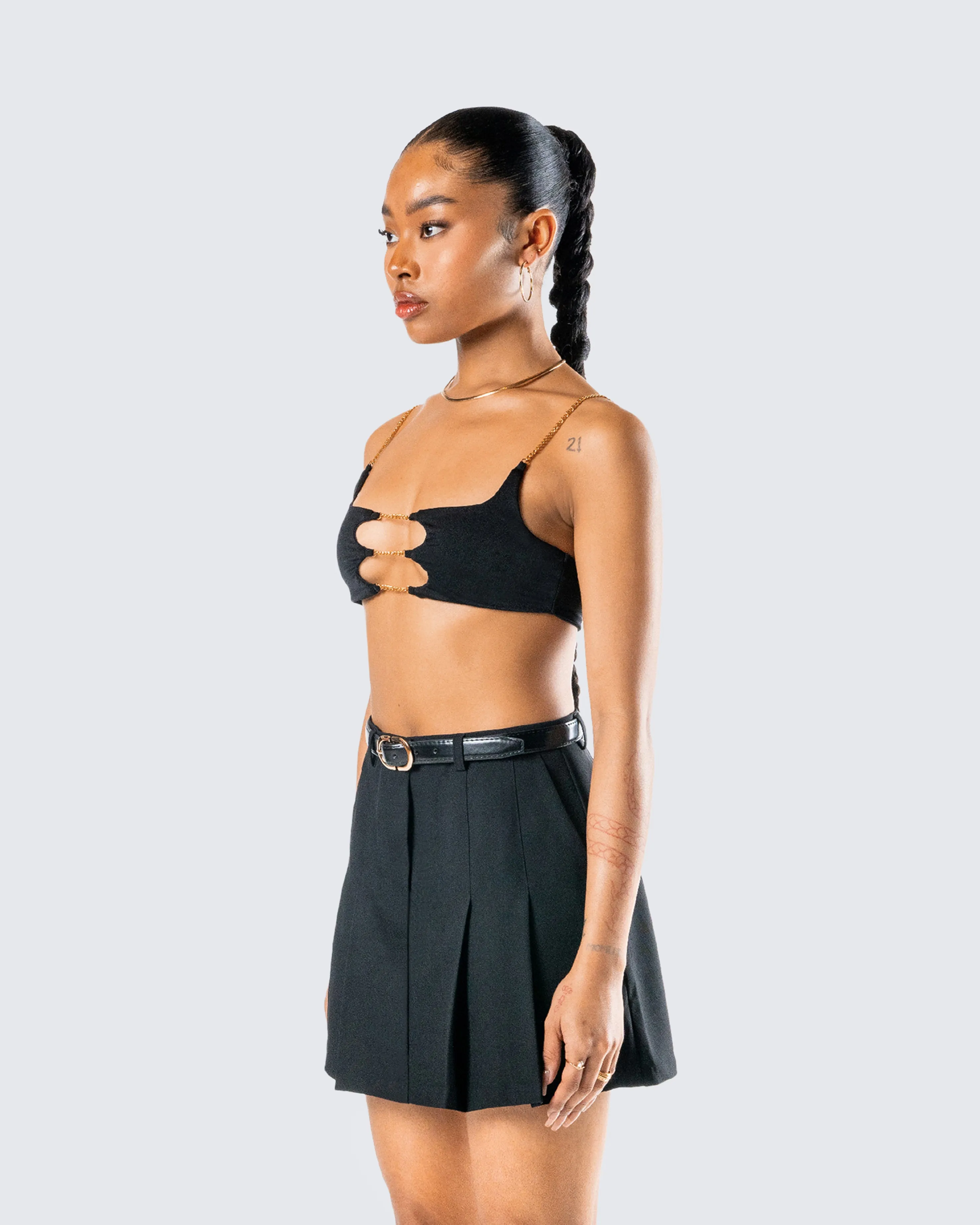 Amari Black Chain Cropped Top sold by Finesse product image thumbnail 5