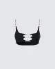 Amari Black Chain Cropped Top sold by Finesse