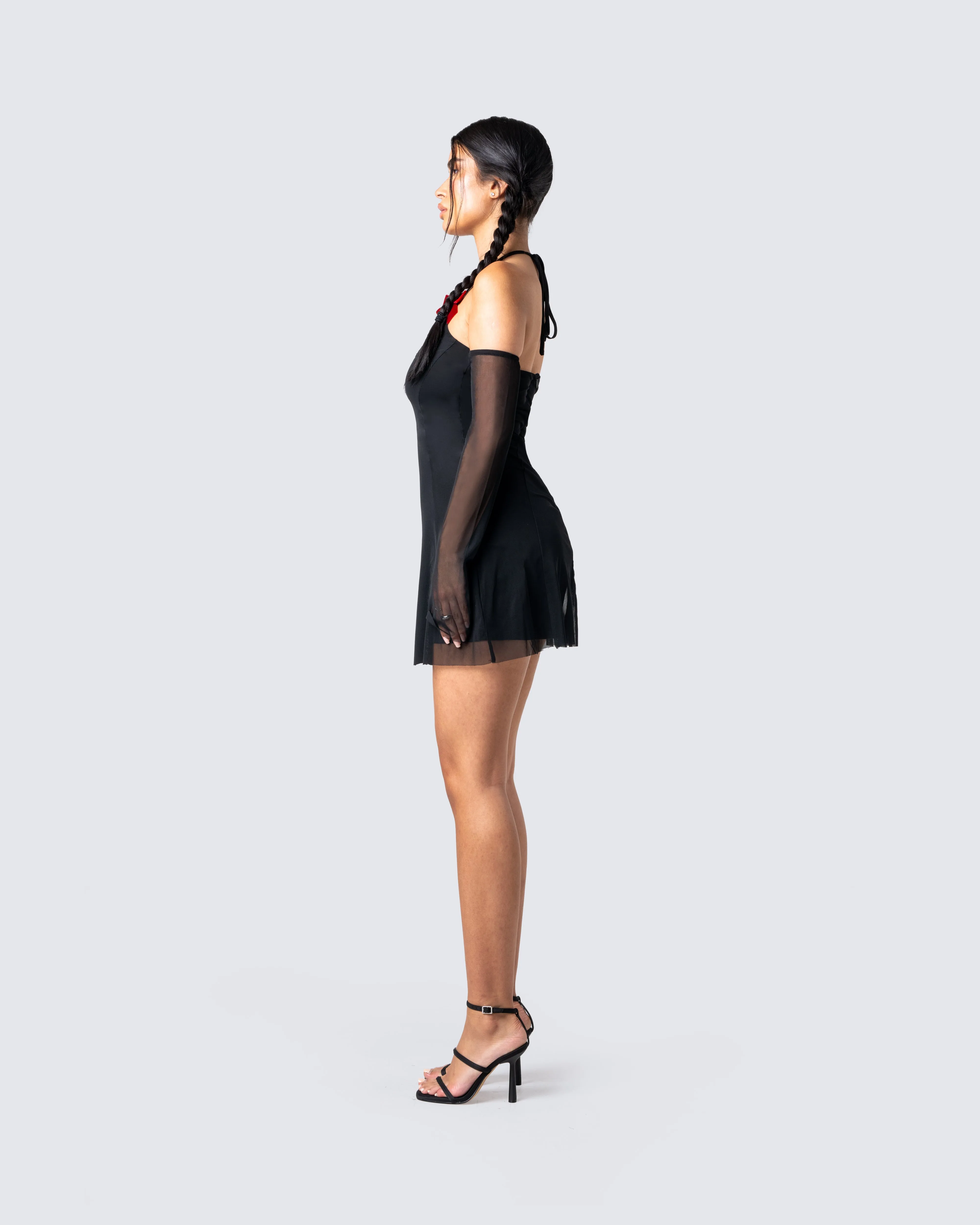 Ginny Black Mesh Mini Dress sold by Finesse product image thumbnail 5