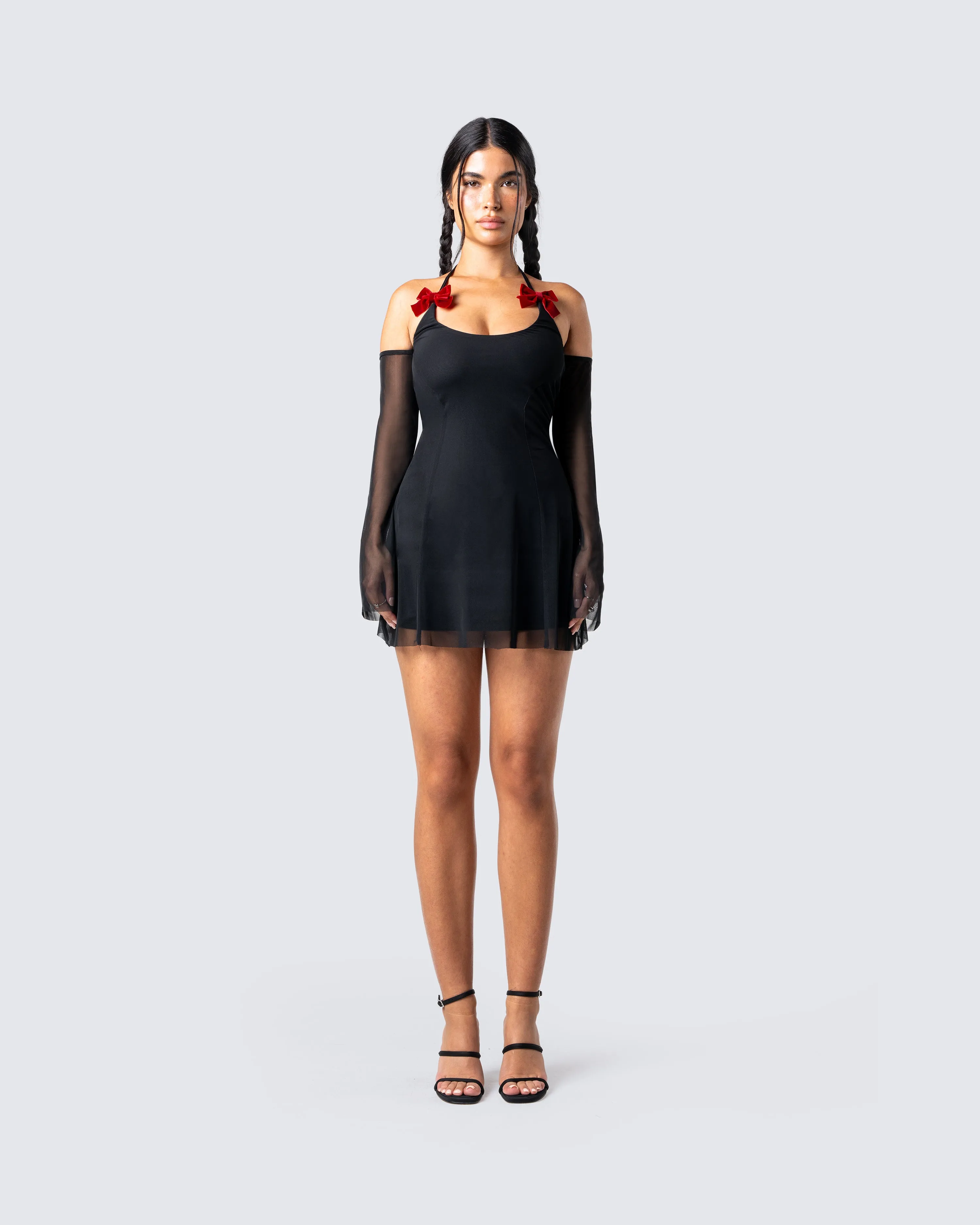 Ginny Black Mesh Mini Dress sold by Finesse product image thumbnail 4