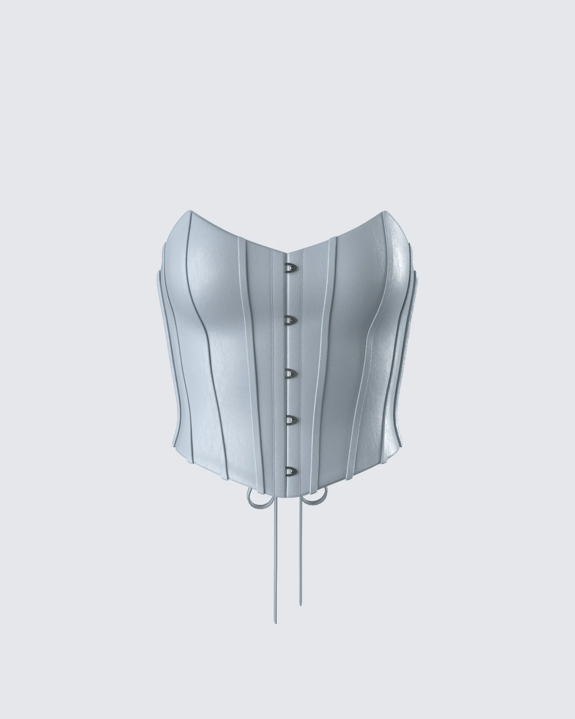 Tui Grey Vegan Leather Corset Top sold by Finesse