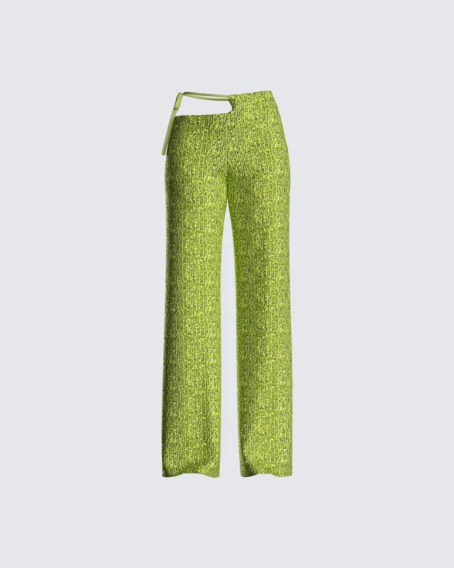 Mila Lime Sequin Pant sold by Finesse