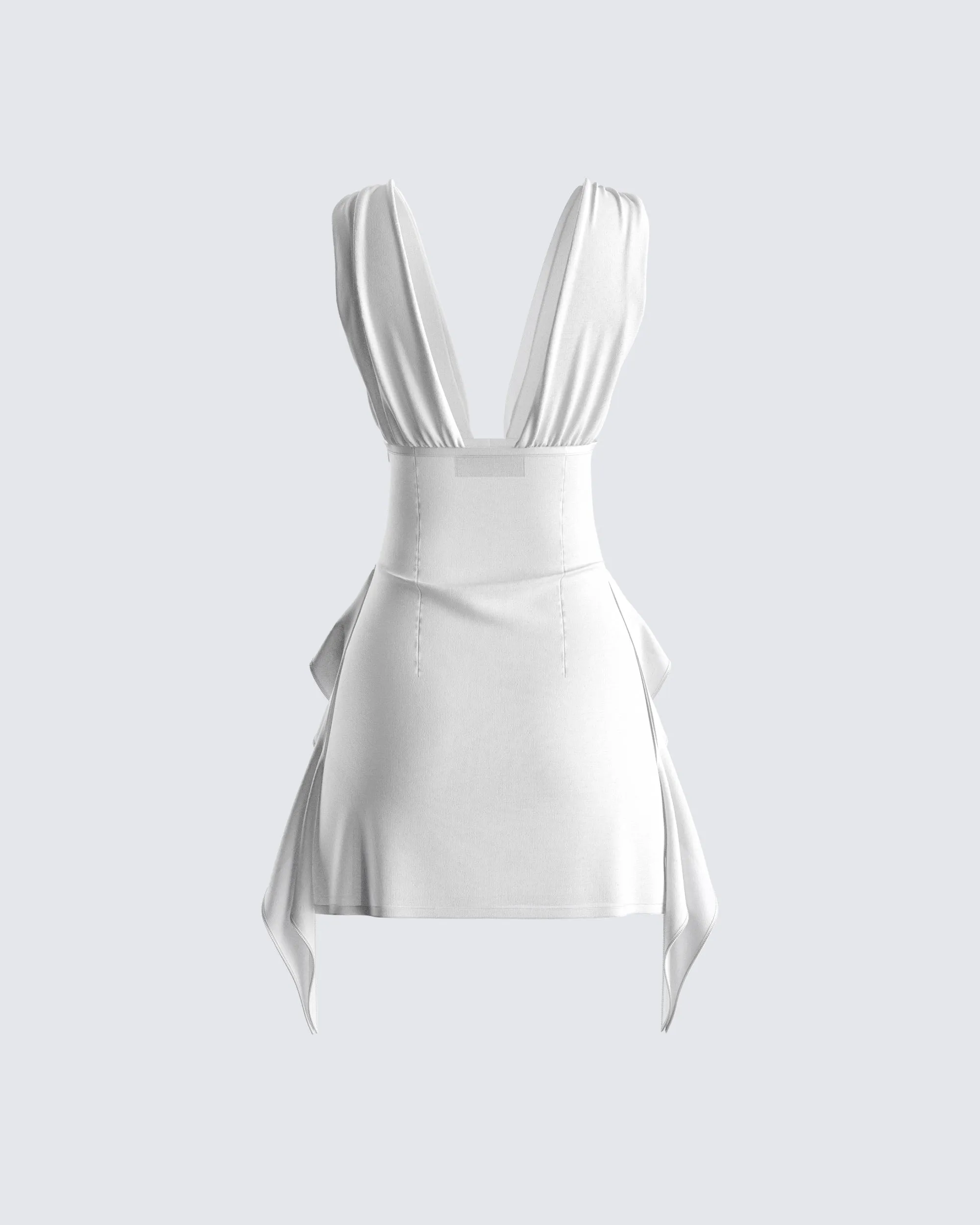 Enzo White Chiffon Mini Dress sold by Finesse product image thumbnail 3