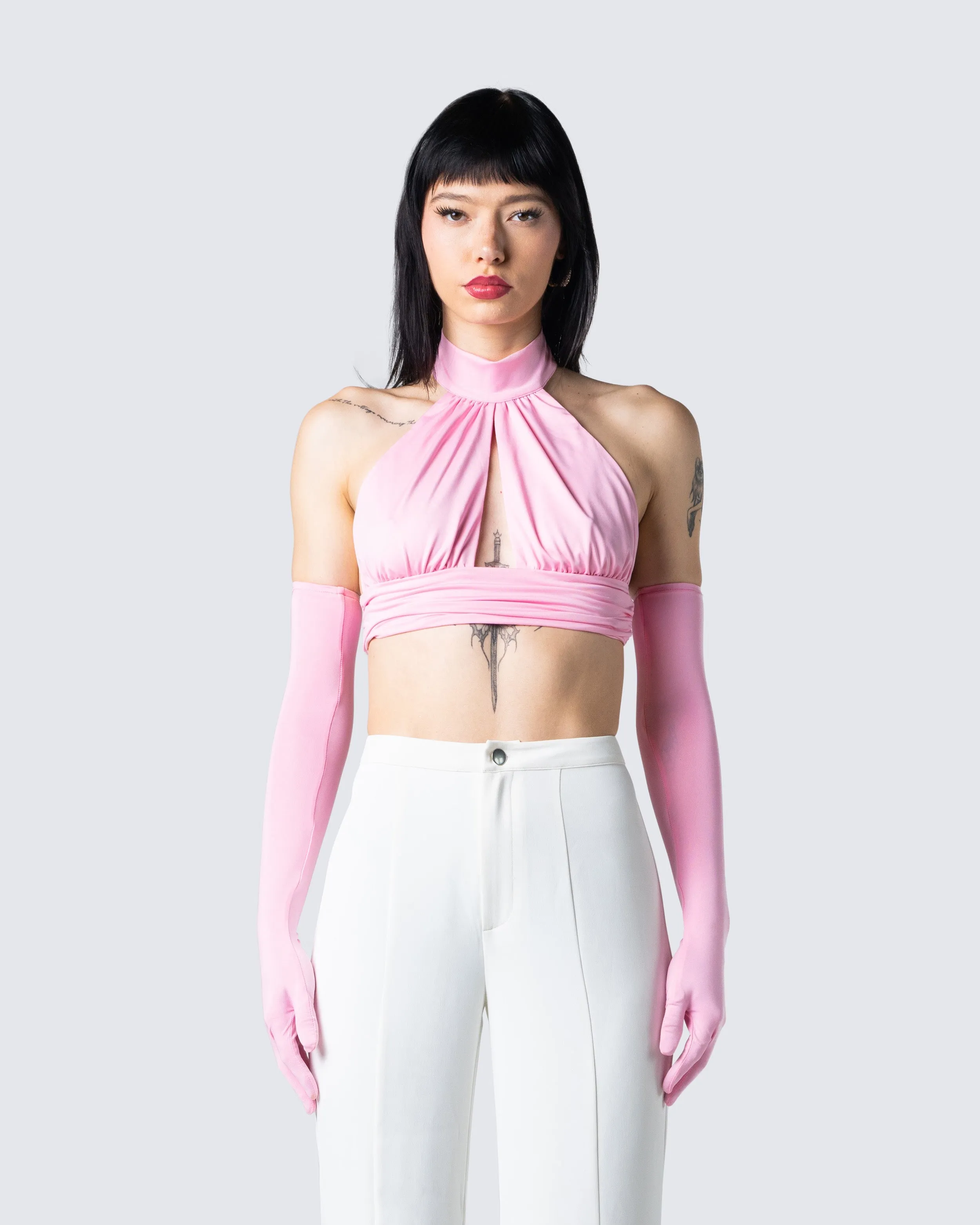 Emmy Pink Halter Crop Top sold by Finesse product image thumbnail 4