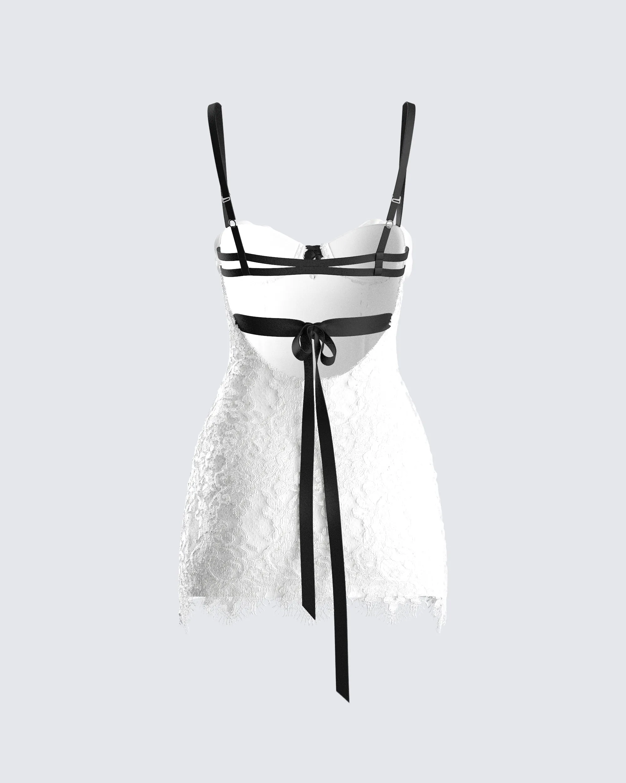 Daisy White Lace Floral Mini Dress sold by Finesse product image thumbnail 3