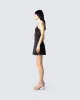Ivy Black Lace Trim Mini Dress sold by Finesse