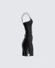 Ivy Black Lace Trim Mini Dress sold by Finesse