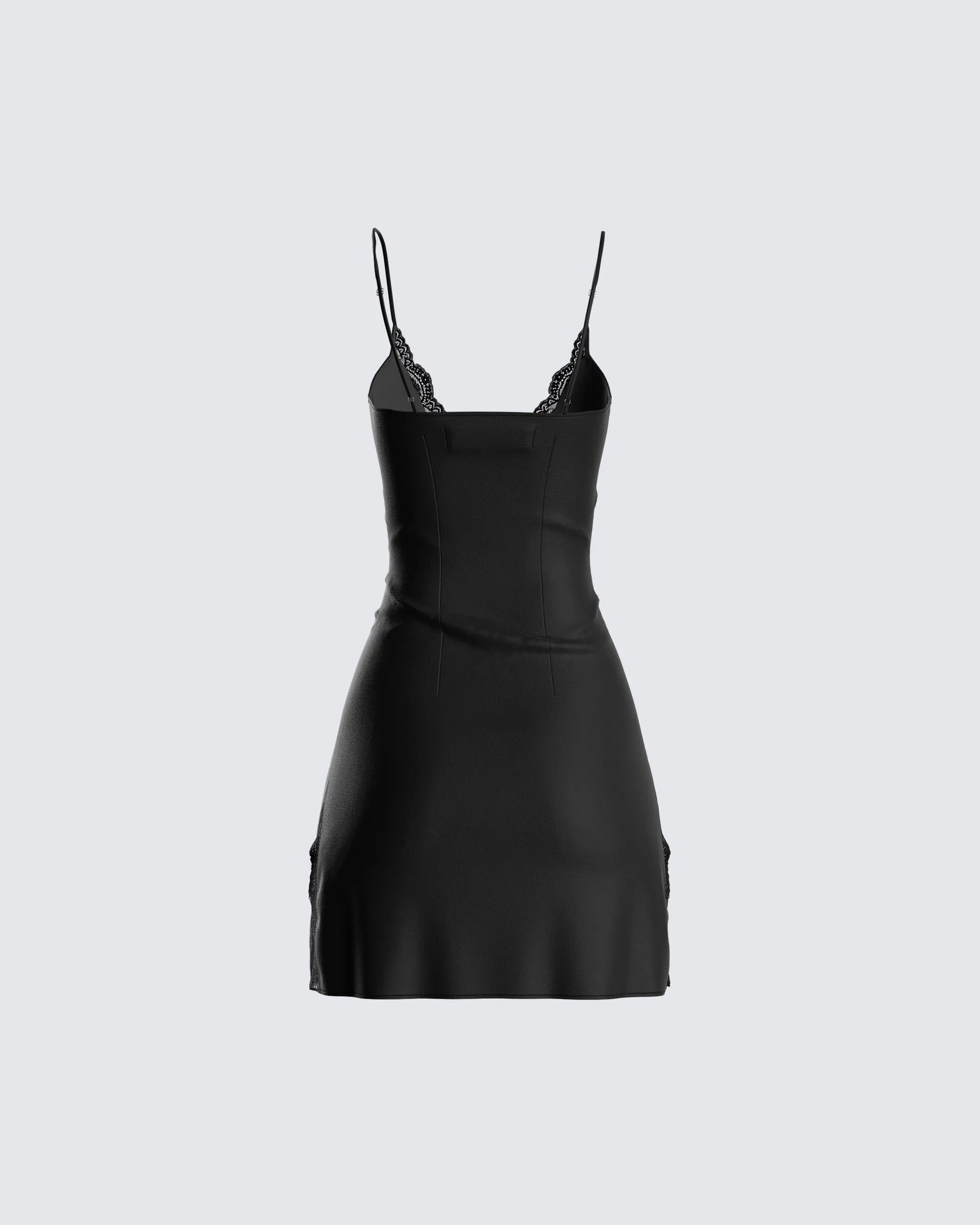 Ivy Black Lace Trim Mini Dress sold by Finesse product image thumbnail 3