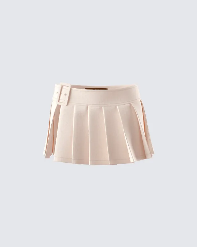 Tina Tan Pleated Mini Skirt sold by Finesse