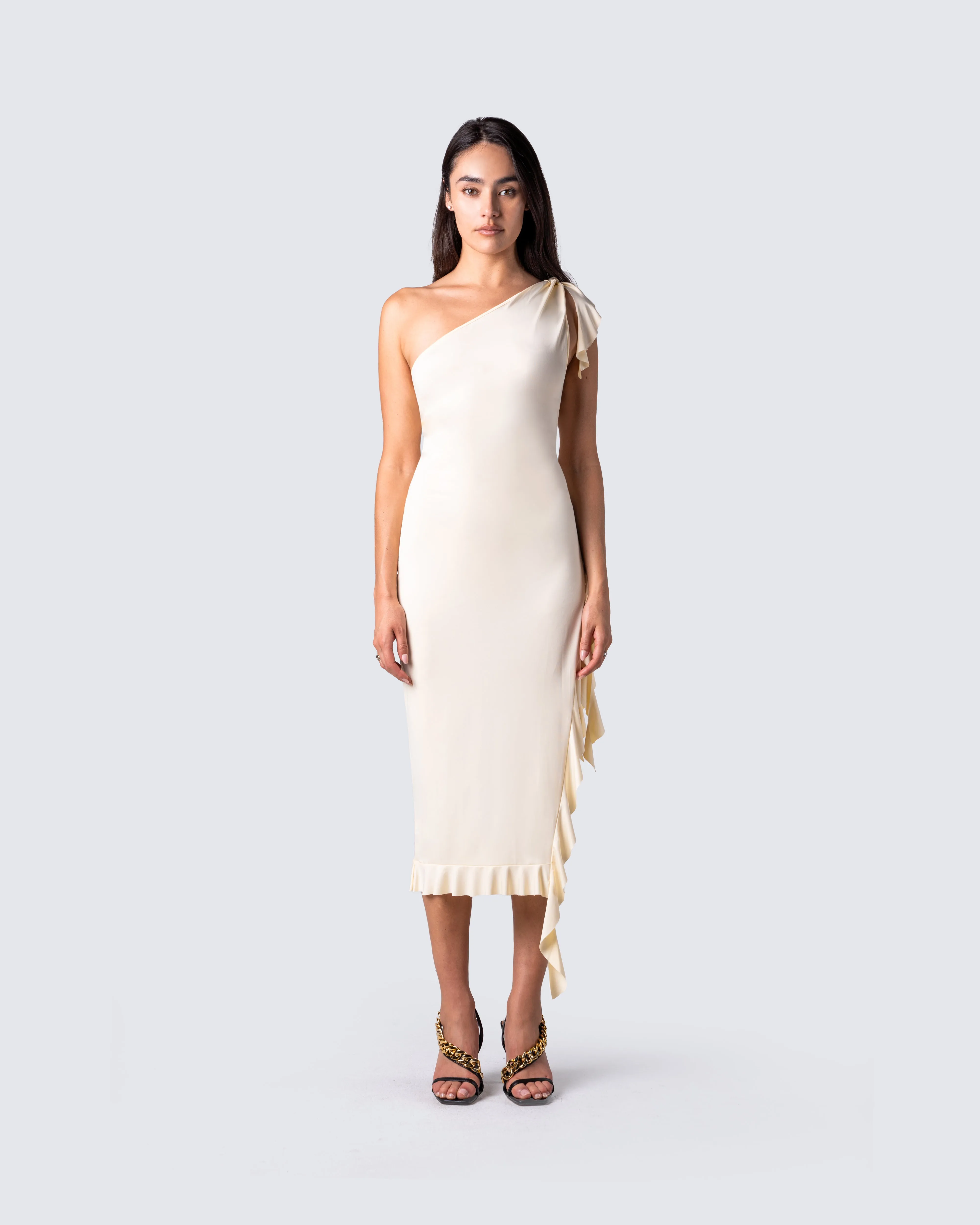 Errico Yellow One Shoulder Dress sold by Finesse product image thumbnail 4
