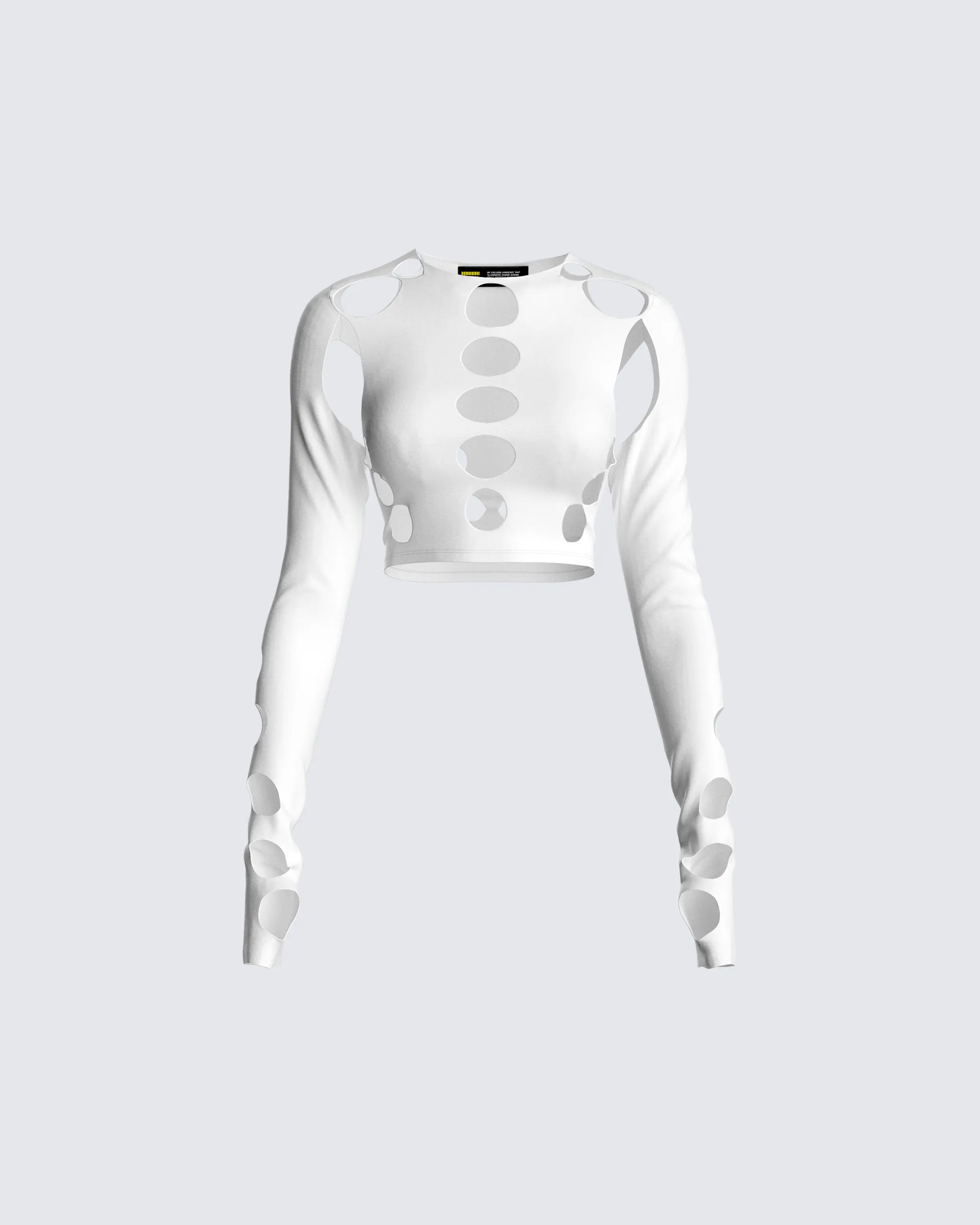 Iman White Cut Out Top sold by Finesse