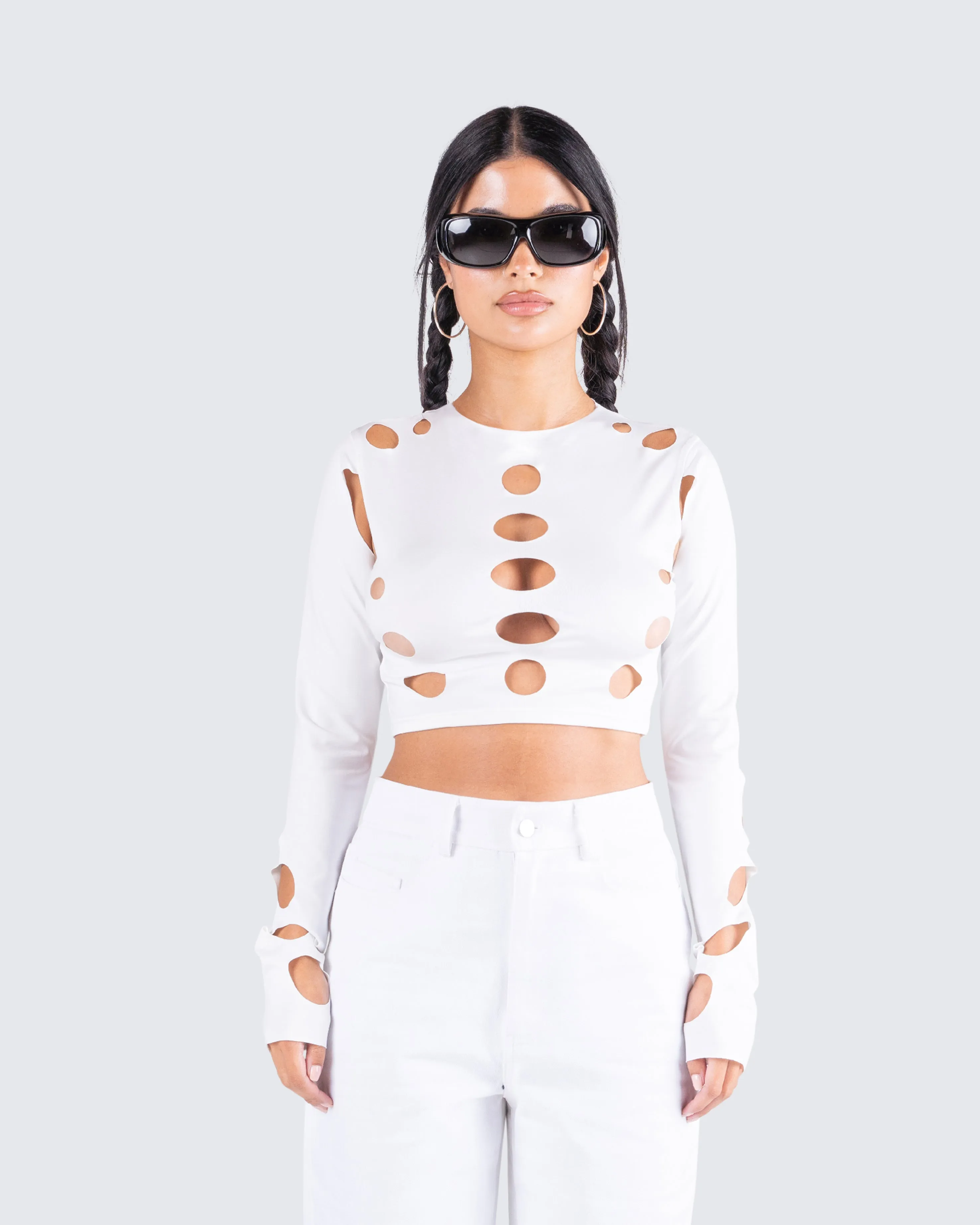 Iman White Cut Out Top sold by Finesse product image thumbnail 4