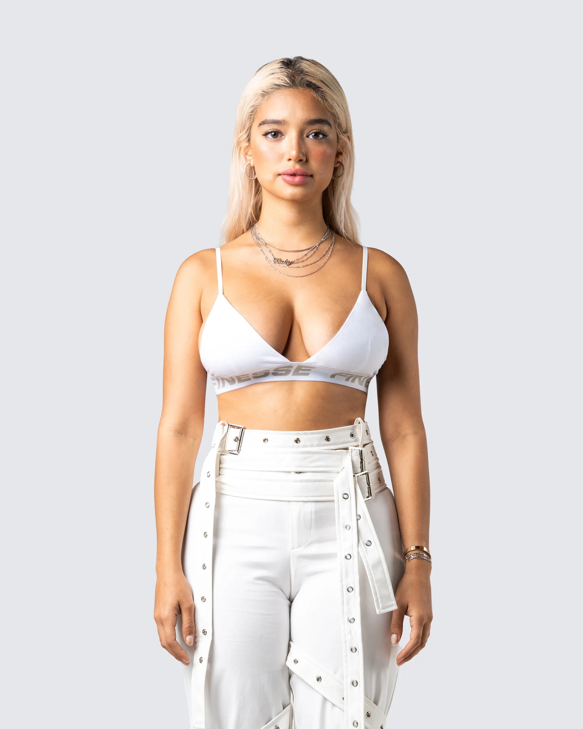Romy White Logo Bralette sold by Finesse product image thumbnail 4