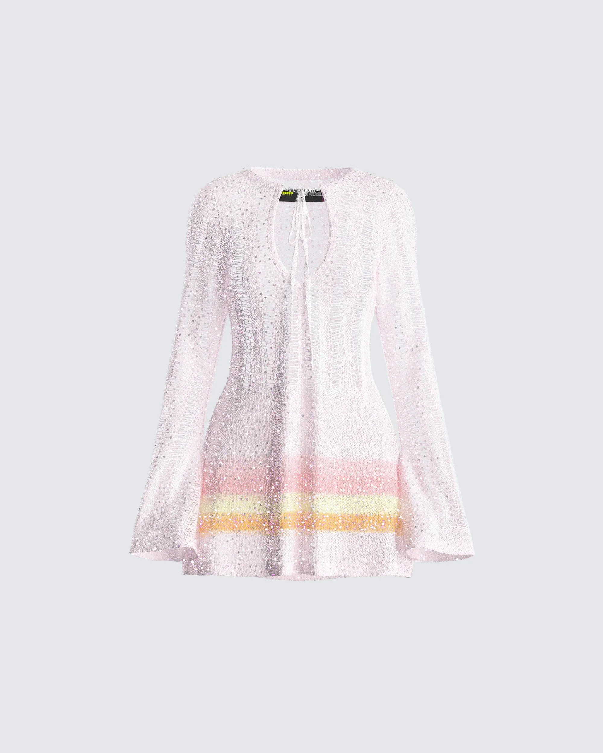 Mirla White Sequin Knit Dress sold by Finesse