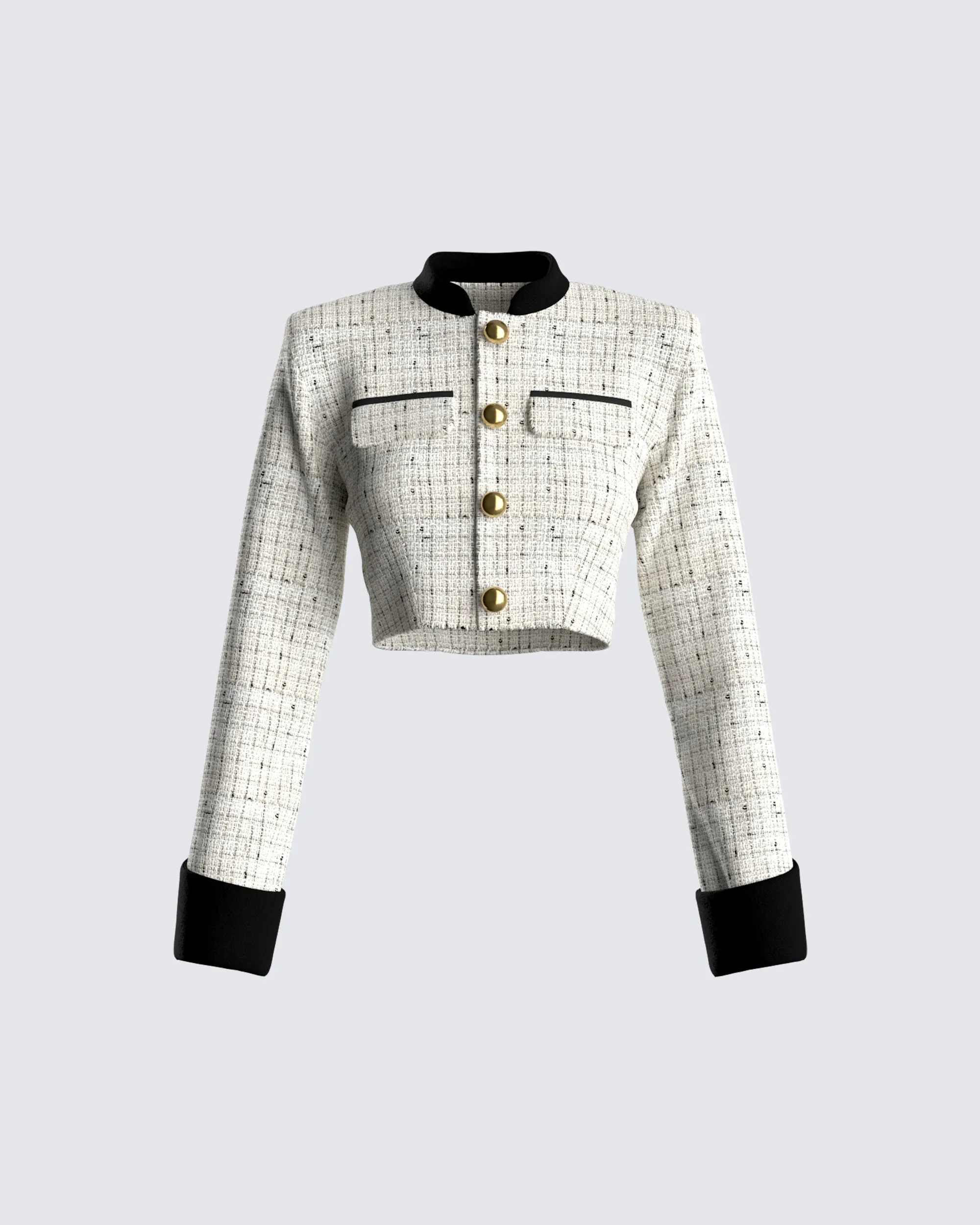 Pippa Ivory Tweed Cropped Jacket sold by Finesse
