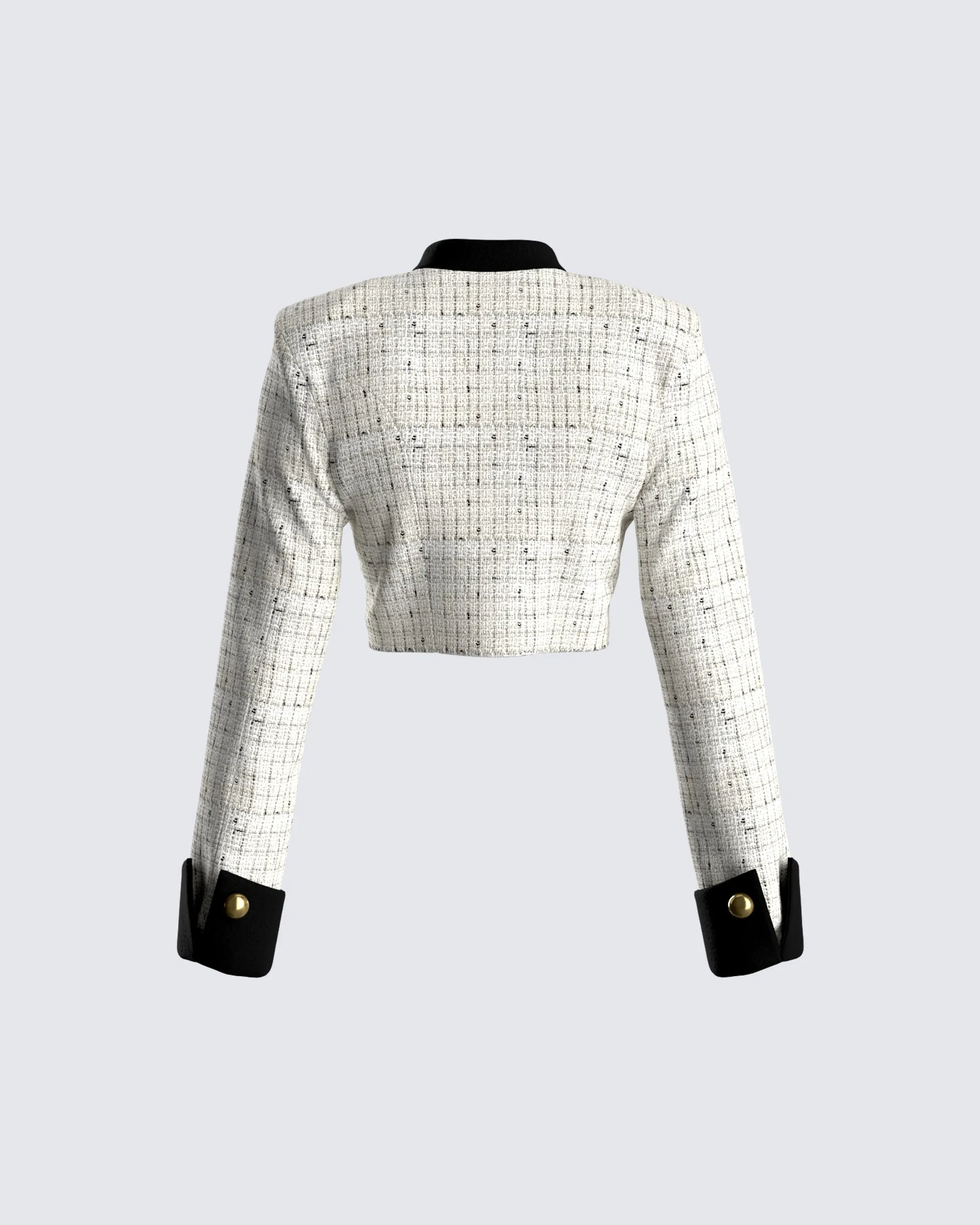 Pippa Ivory Tweed Cropped Jacket sold by Finesse product image thumbnail 3