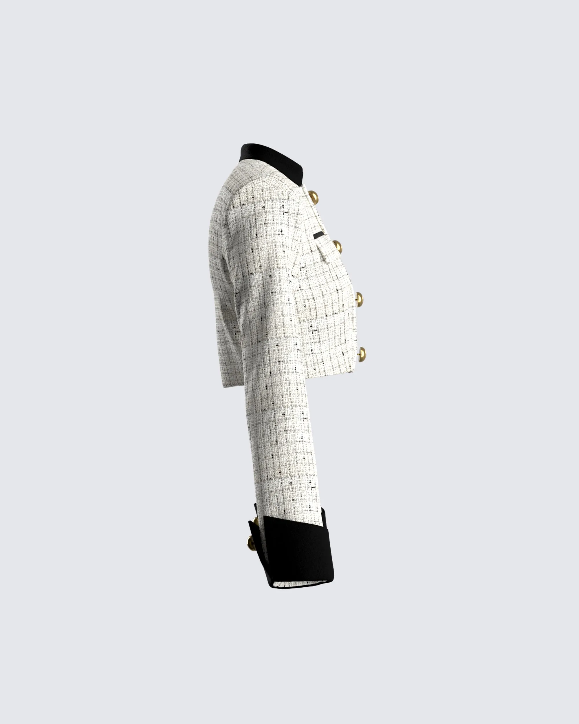 Pippa Ivory Tweed Cropped Jacket sold by Finesse product image thumbnail 2