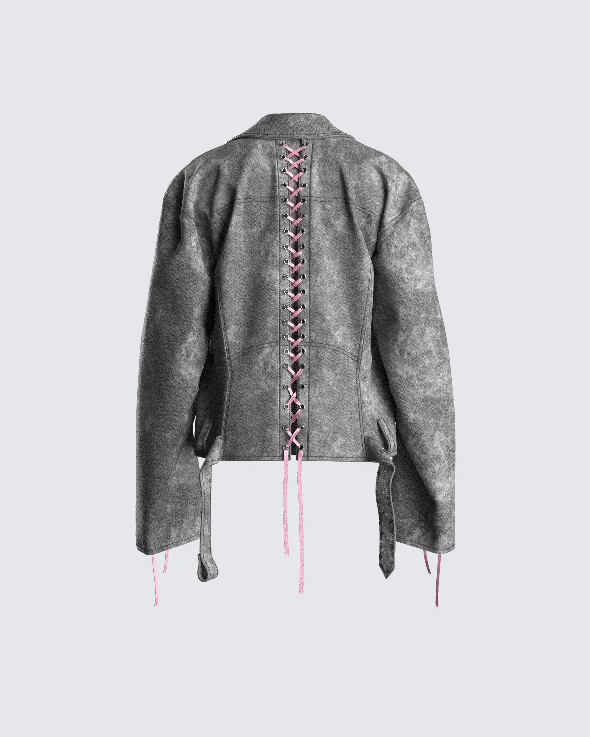 Nancy Black Vegan Leather Jacket sold by Finesse product image thumbnail 3