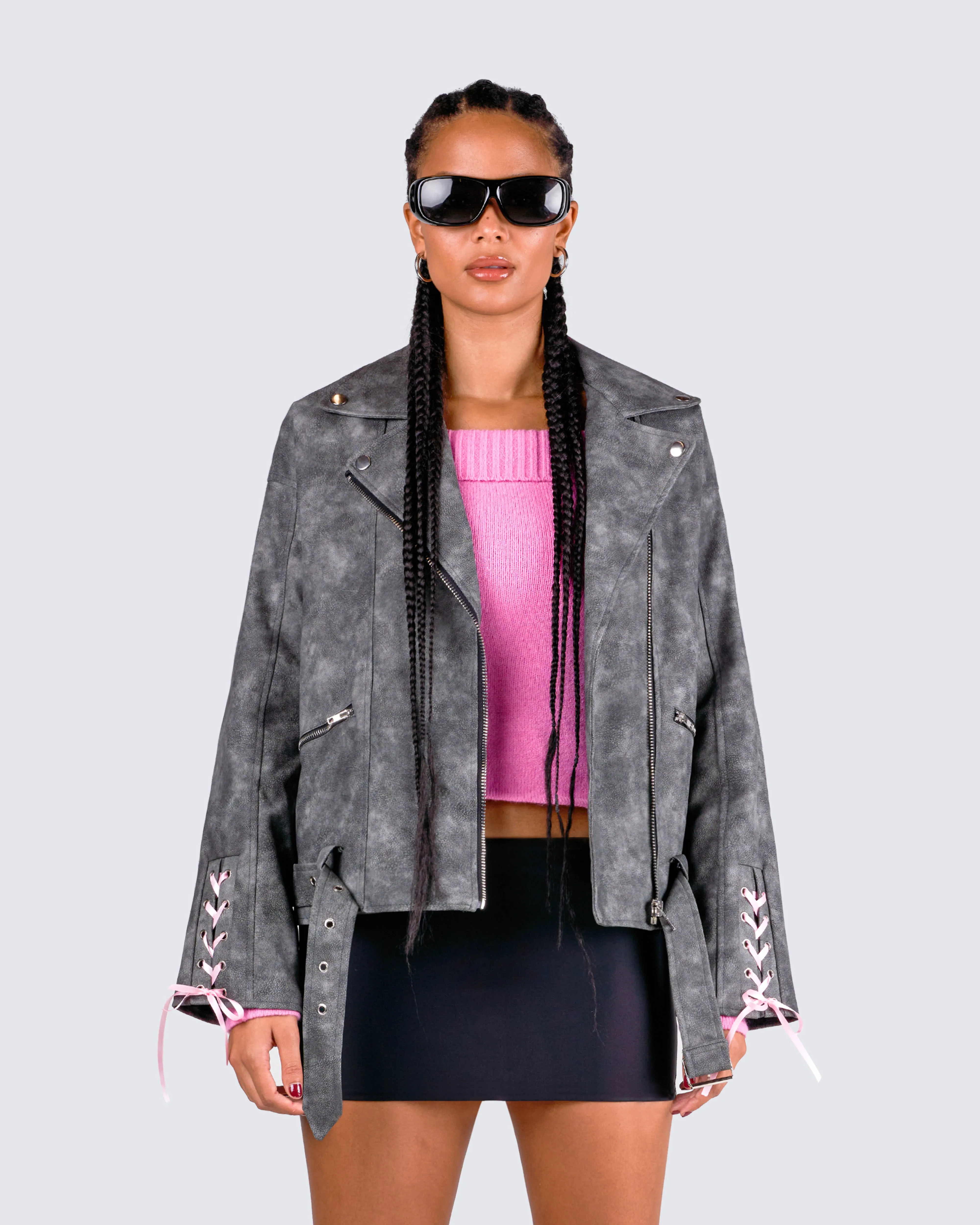 Nancy Black Vegan Leather Jacket sold by Finesse product image thumbnail 4