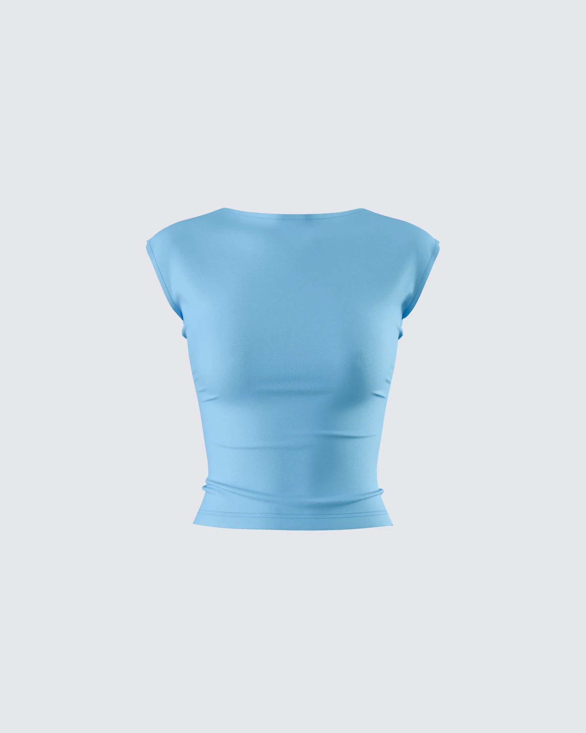 Caroline Blue Backless Top sold by Finesse