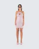 Micaela Pink Lace Heart Mini Dress sold by Finesse
