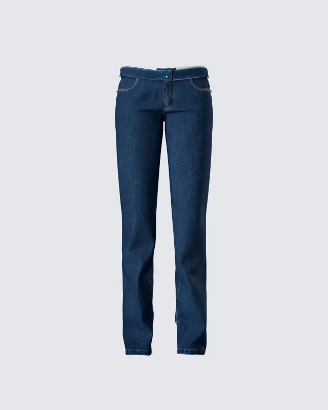 Briar Blue Low Waist Denim Pant sold by Finesse