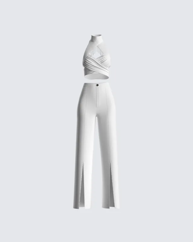 Jordan White Pant Set sold by Finesse