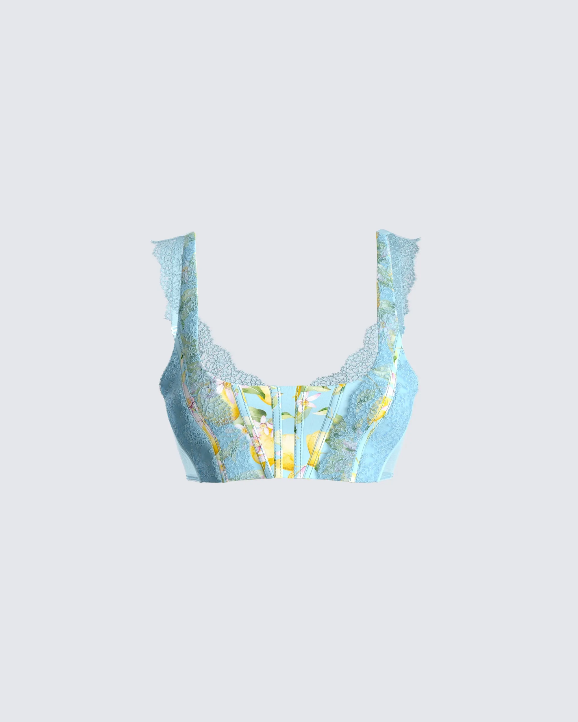Elvie Lemon Print Corset Top sold by Finesse