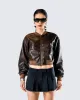 Leigh Brown Washed Leather Jacket sold by Finesse