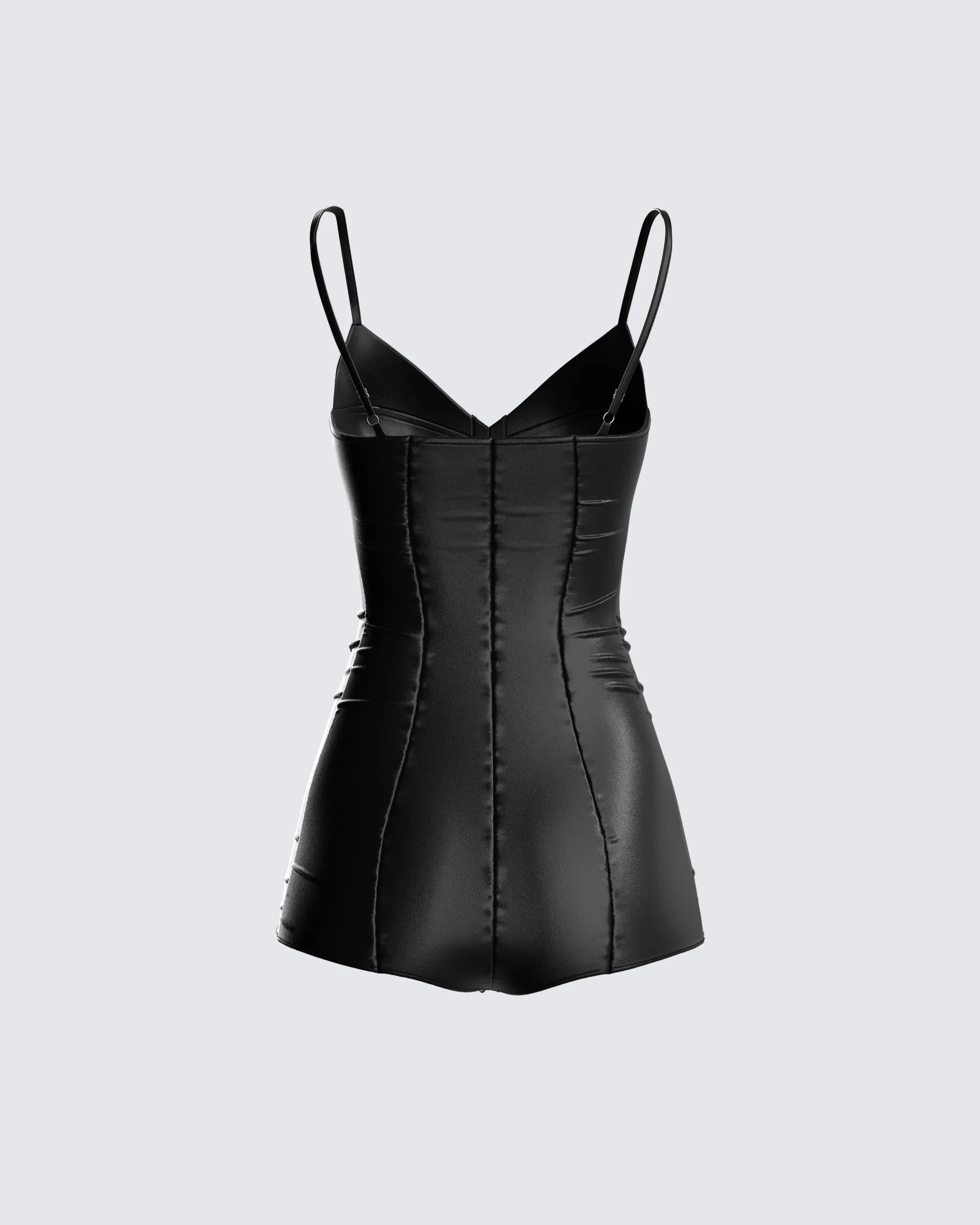 Aniyah Black Satin Romper sold by Finesse product image thumbnail 3