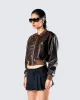 Leigh Brown Washed Leather Jacket sold by Finesse