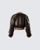 Leigh Brown Washed Leather Jacket sold by Finesse
