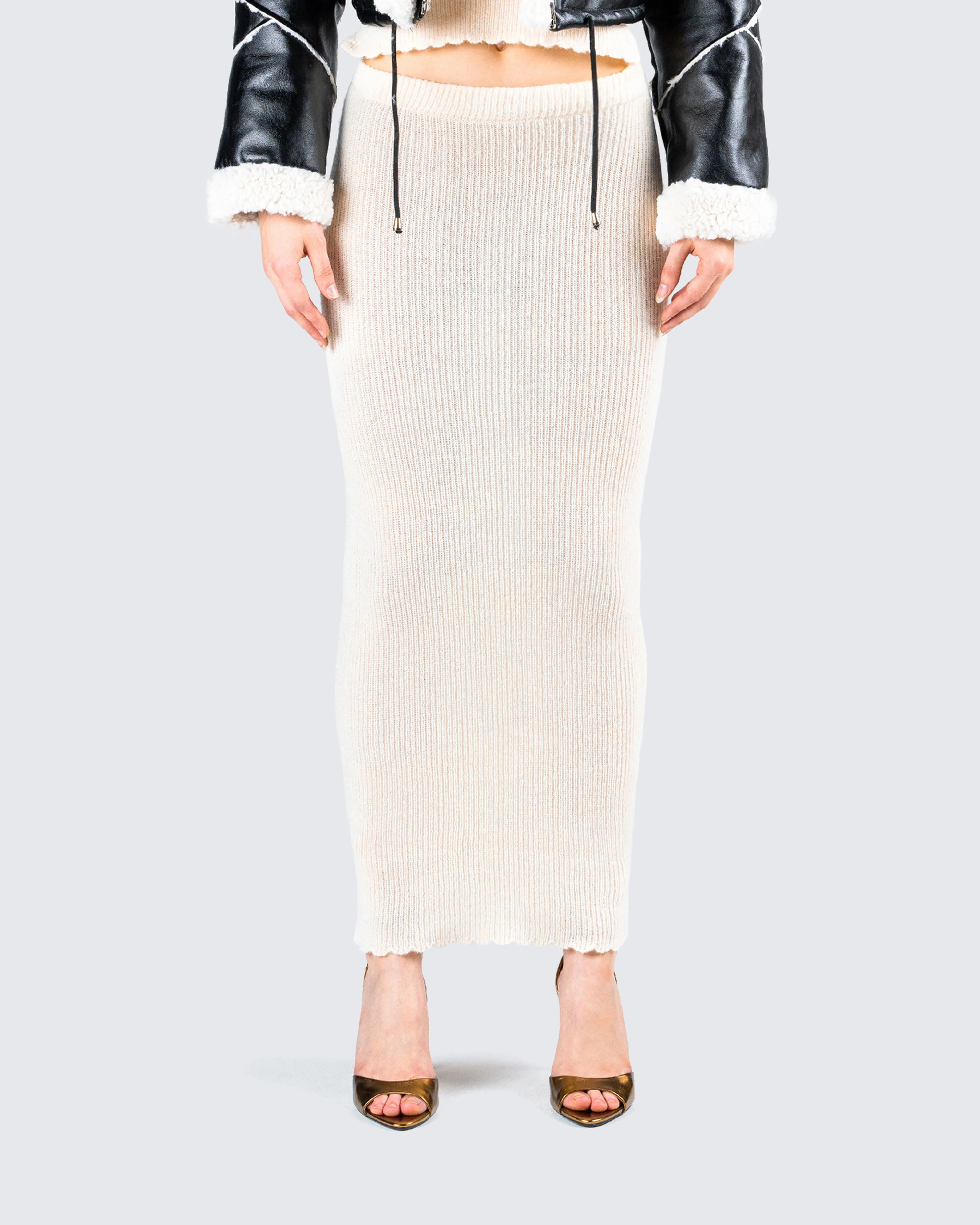 Liberty Ivory Knit Maxi Skirt sold by Finesse product image thumbnail 5