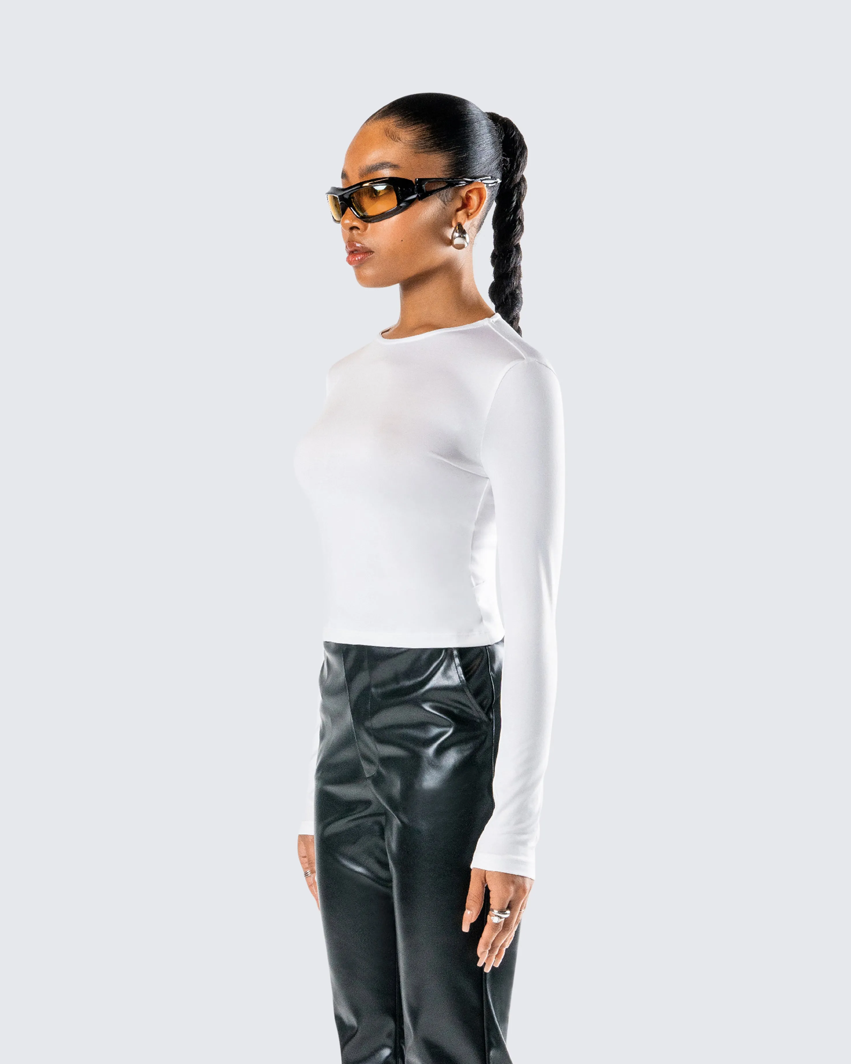 Vivi White Jersey Long Sleeve Top sold by Finesse product image thumbnail 5