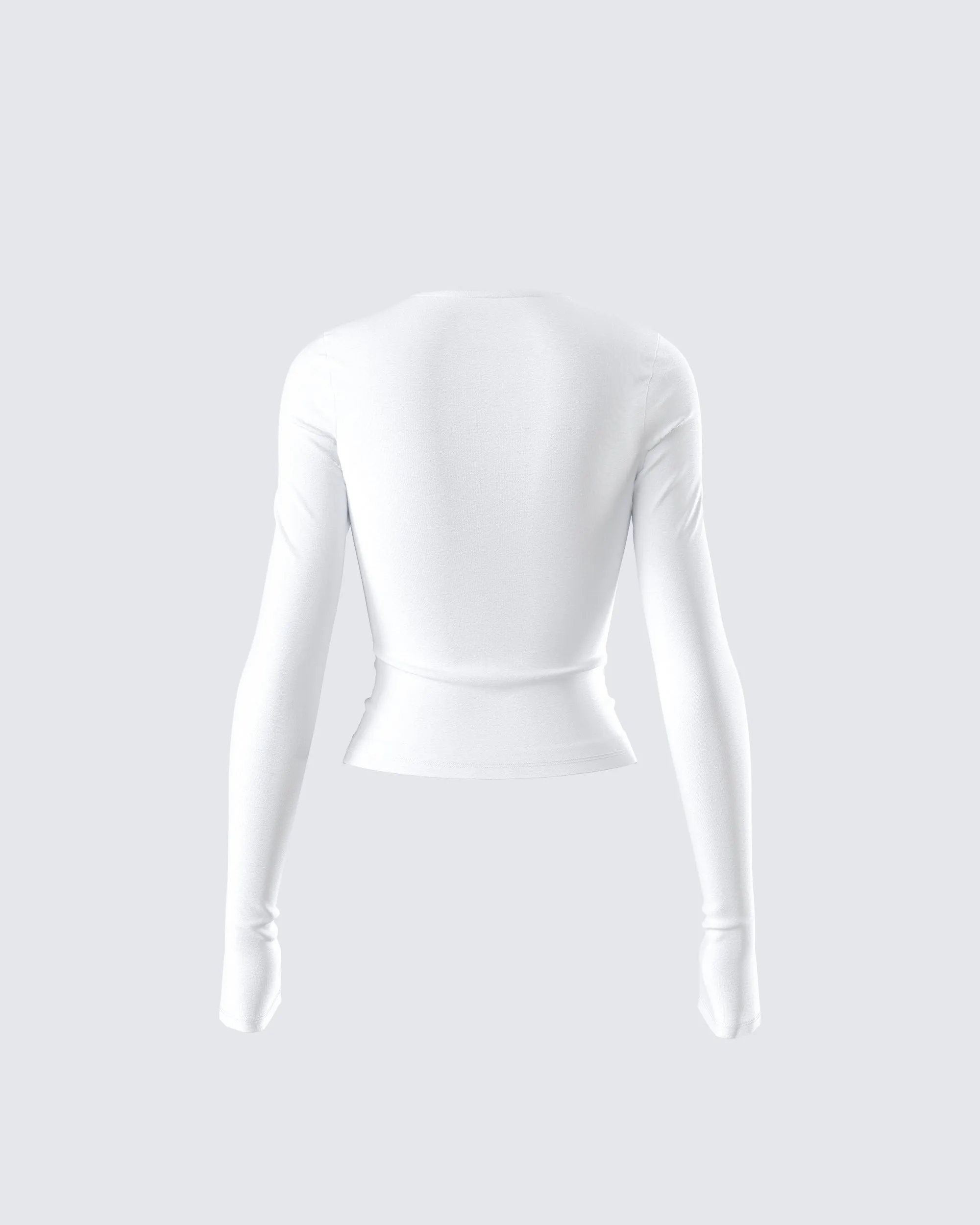 Vivi White Jersey Long Sleeve Top sold by Finesse product image thumbnail 3