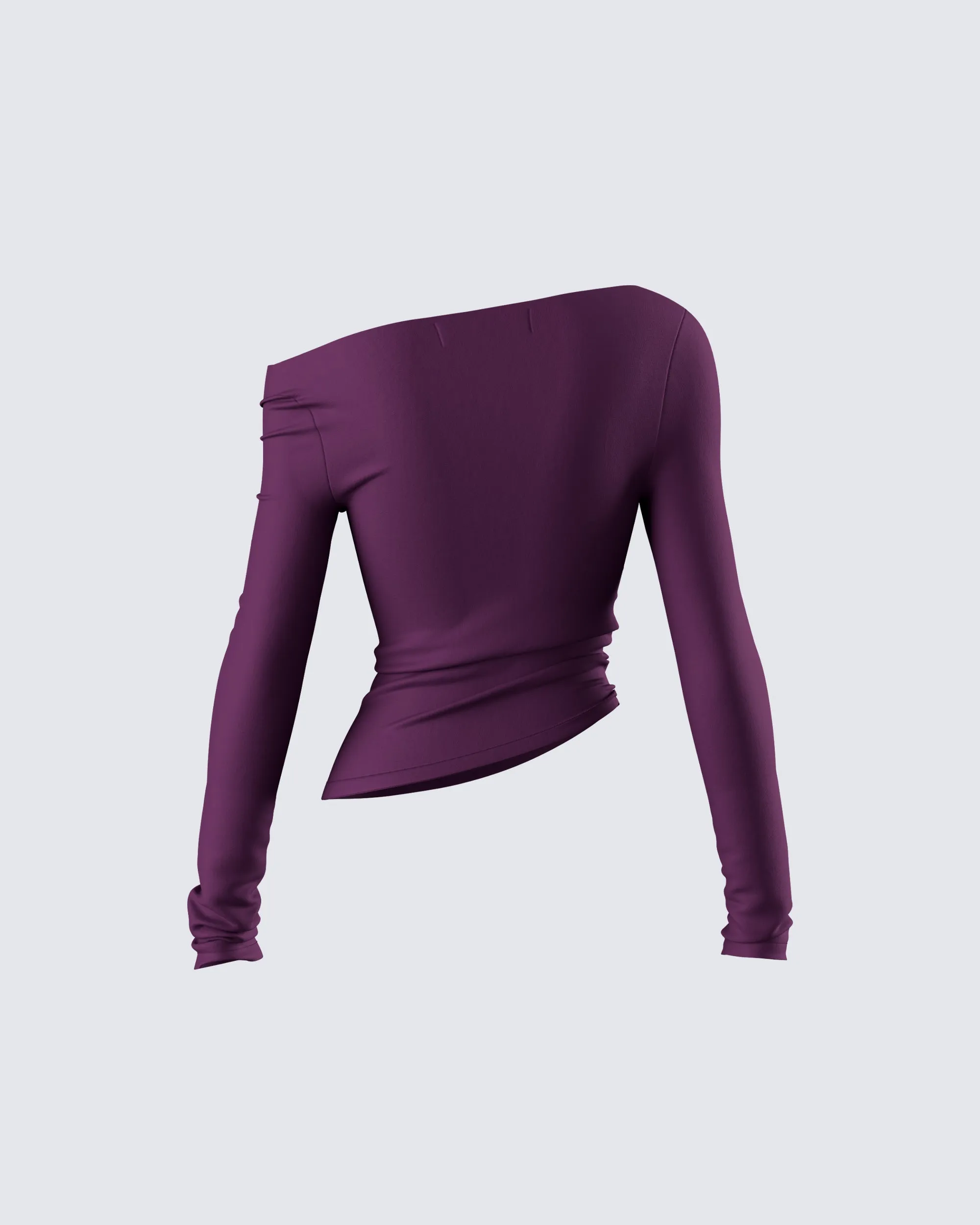 Isa Burgundy Jersey Asymmetric Top sold by Finesse product image thumbnail 3