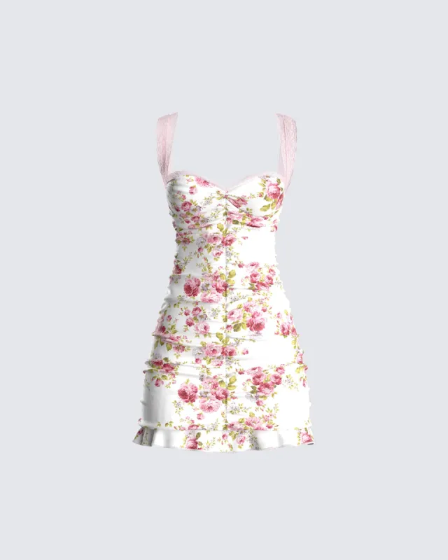 Benny Floral Print Mini Dress sold by Finesse