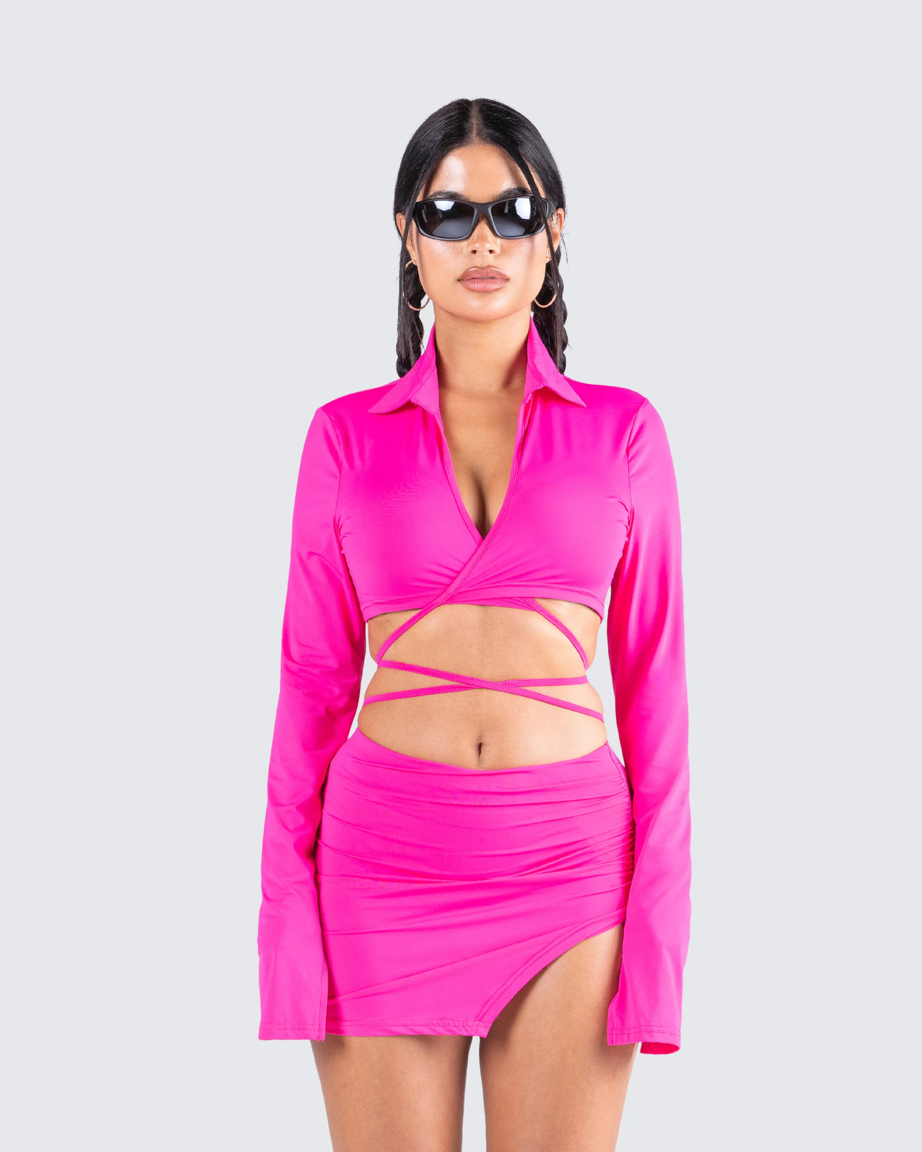 Irene Pink Wrap Top sold by Finesse product image thumbnail 4