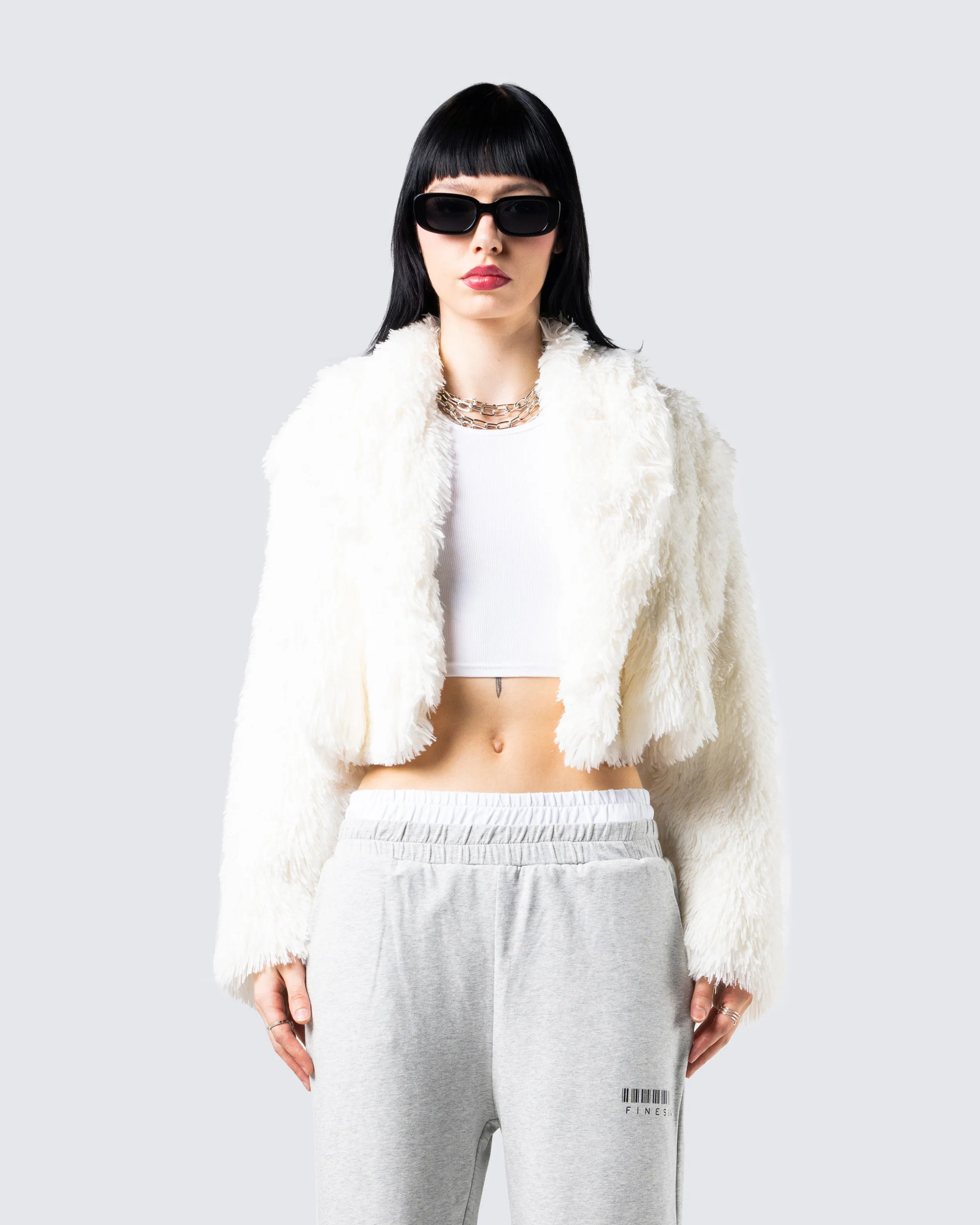 Estella Ivory Vegan Fur Coat sold by Finesse product image thumbnail 4