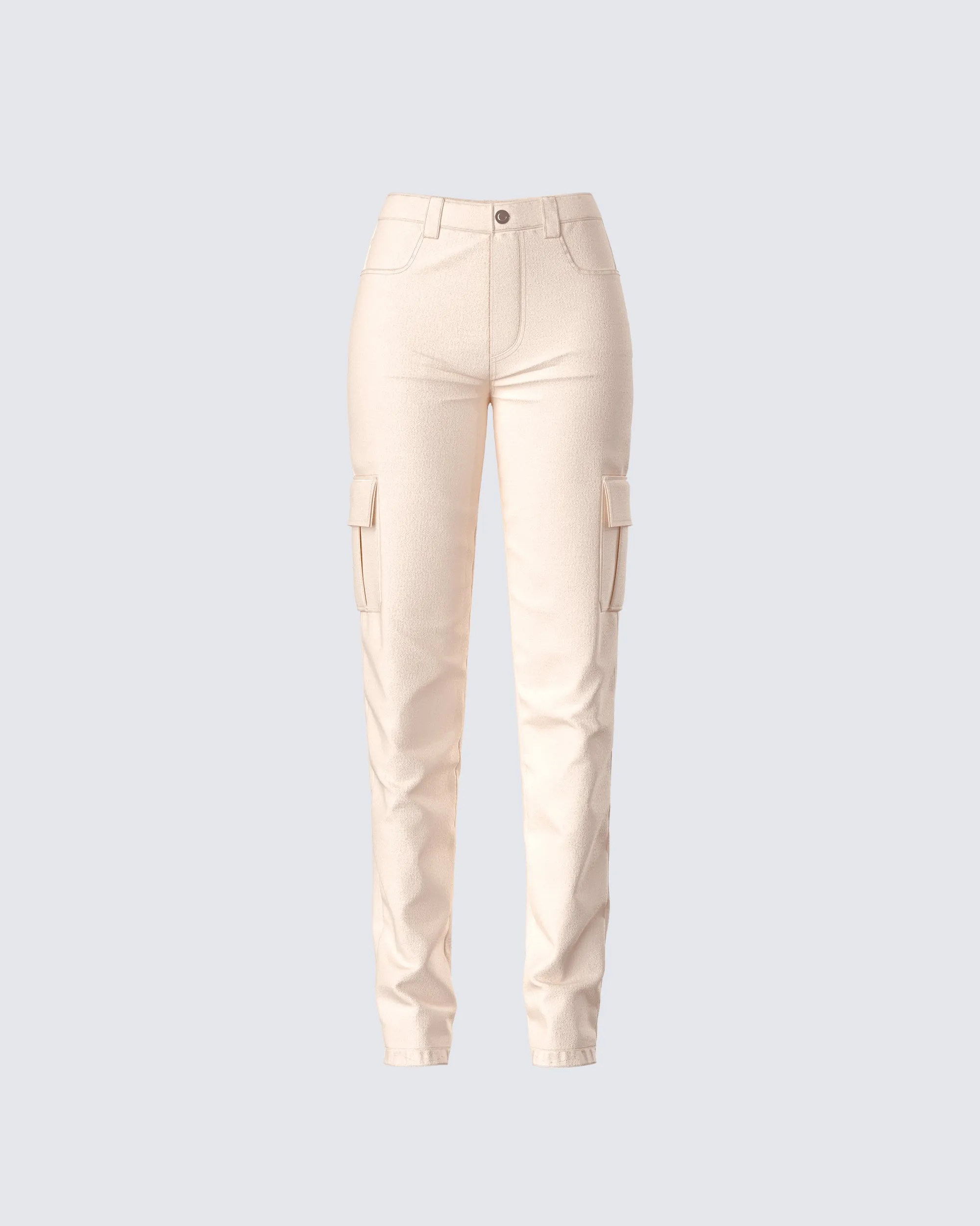 Liliana Beige Twill Cargo Pant sold by Finesse
