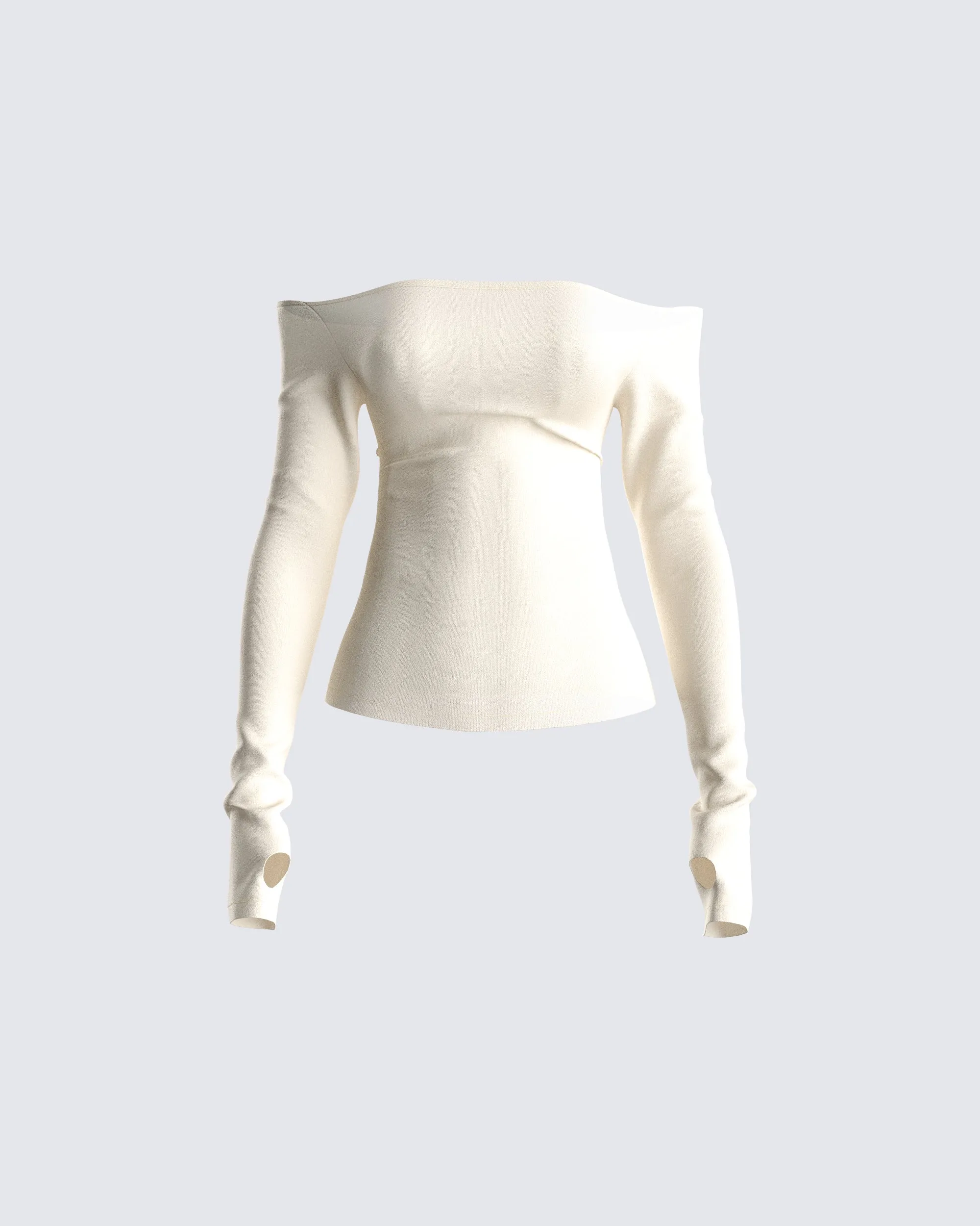 Lucy Cream Off Shoulder Top sold by Finesse