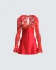 Willis Red Lace Mini Dress sold by Finesse