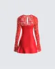 Willis Red Lace Mini Dress sold by Finesse